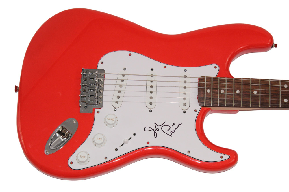 JOHN PRINE SIGNED AUTOGRAPH FULL SIZE RED FENDER ELECTRIC GUITAR FOLK ICON JSA