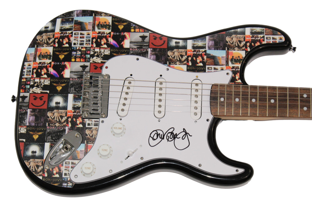JON BON JOVI SIGNED AUTOGRAPH CUSTOM 1/1 FENDER GUITAR SLIPPERY WHEN WET JSA COA