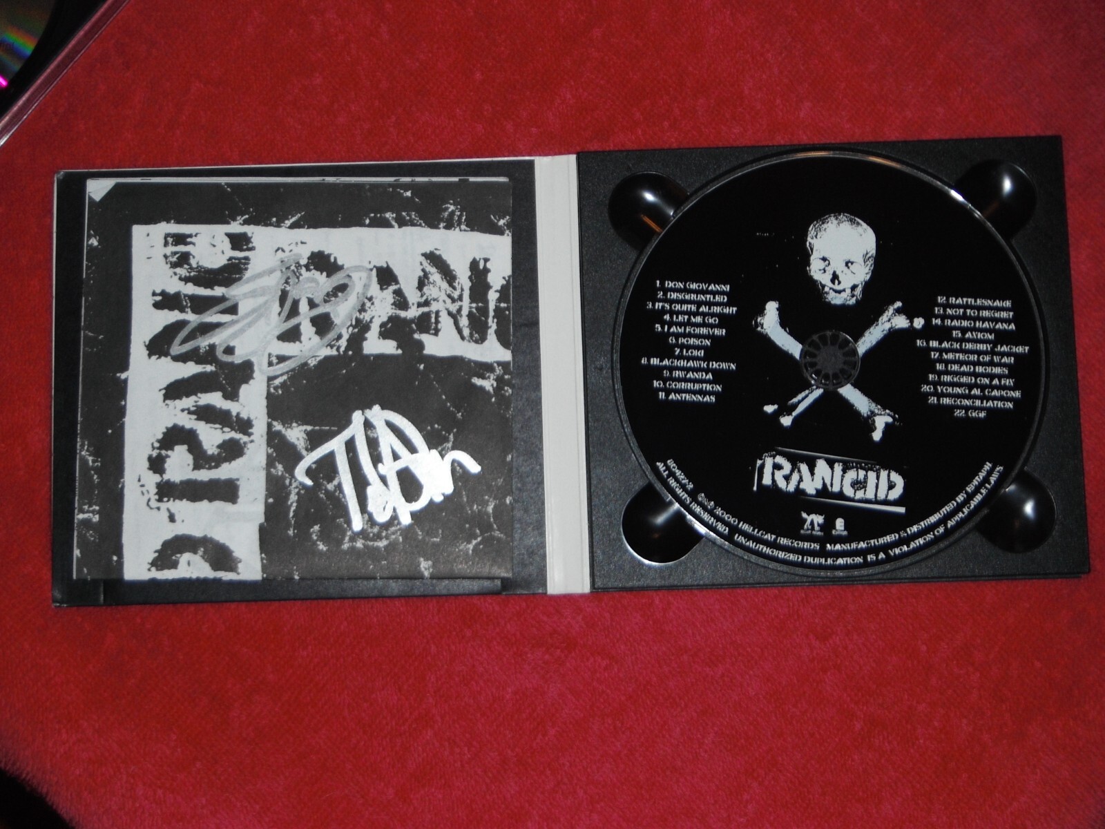 RANCID SIGNED SELF TITLED CD COVER LARS & TIM