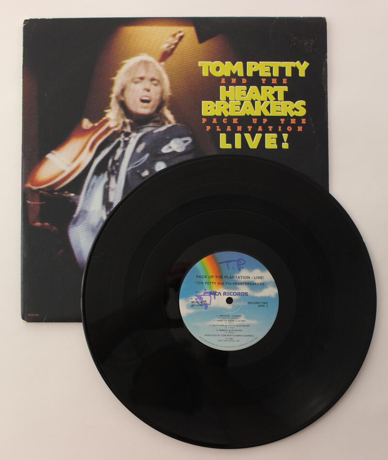 TOM PETTY SIGNED AUTOGRAPH ALBUM RECORD PACK UP THE PLANTATION W/ SKETCH JSA COA COLLECTIBLE MEMORABILIA