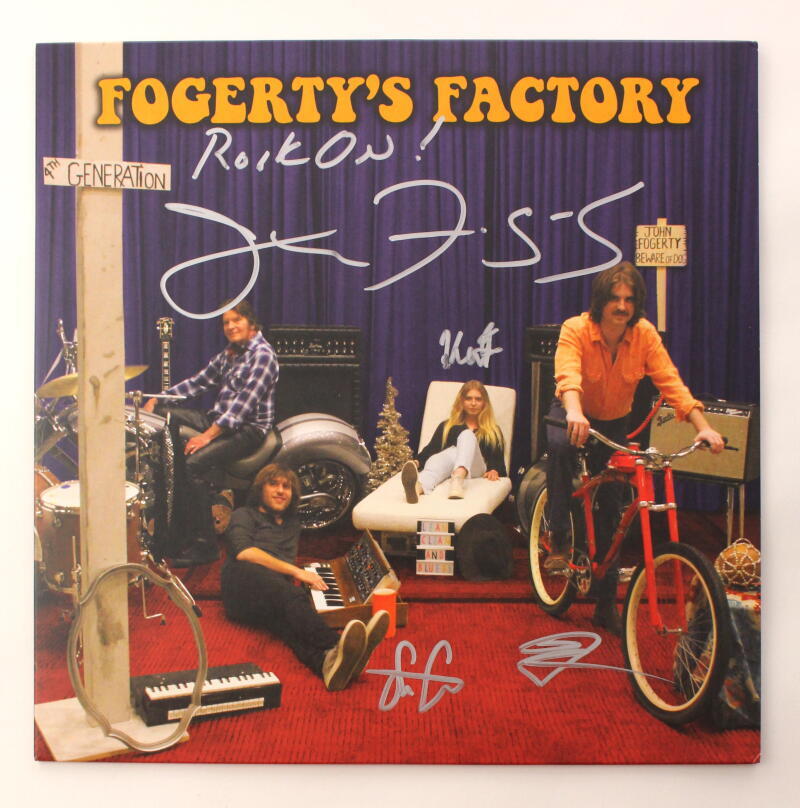 JOHN FOGERTY +3 SIGNED AUTOGRAPH ALBUM VINYL RECORD FOGERTY'S FACTORY JSA COA