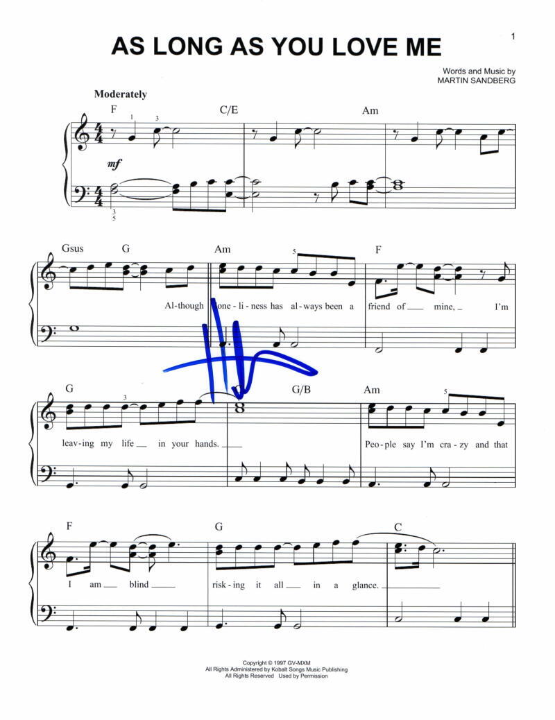 KEVIN RICHARDSON SIGNED AUTOGRAPH AS LONG AS YOU LOVE ME MUSIC BACKSTREET BOYS