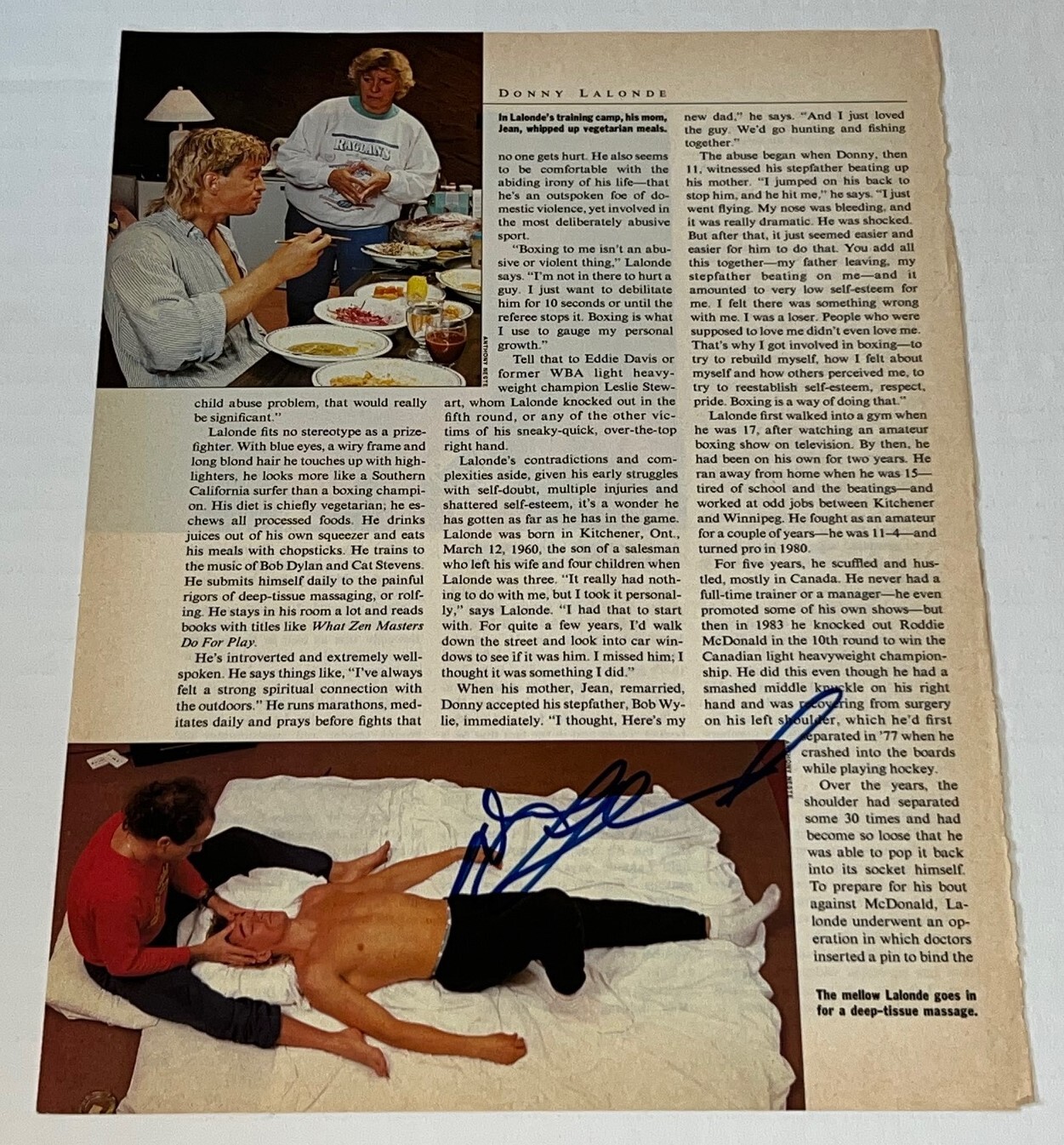 Donny Lalonde Golden Boy signed Boxing Magazine Page autographed