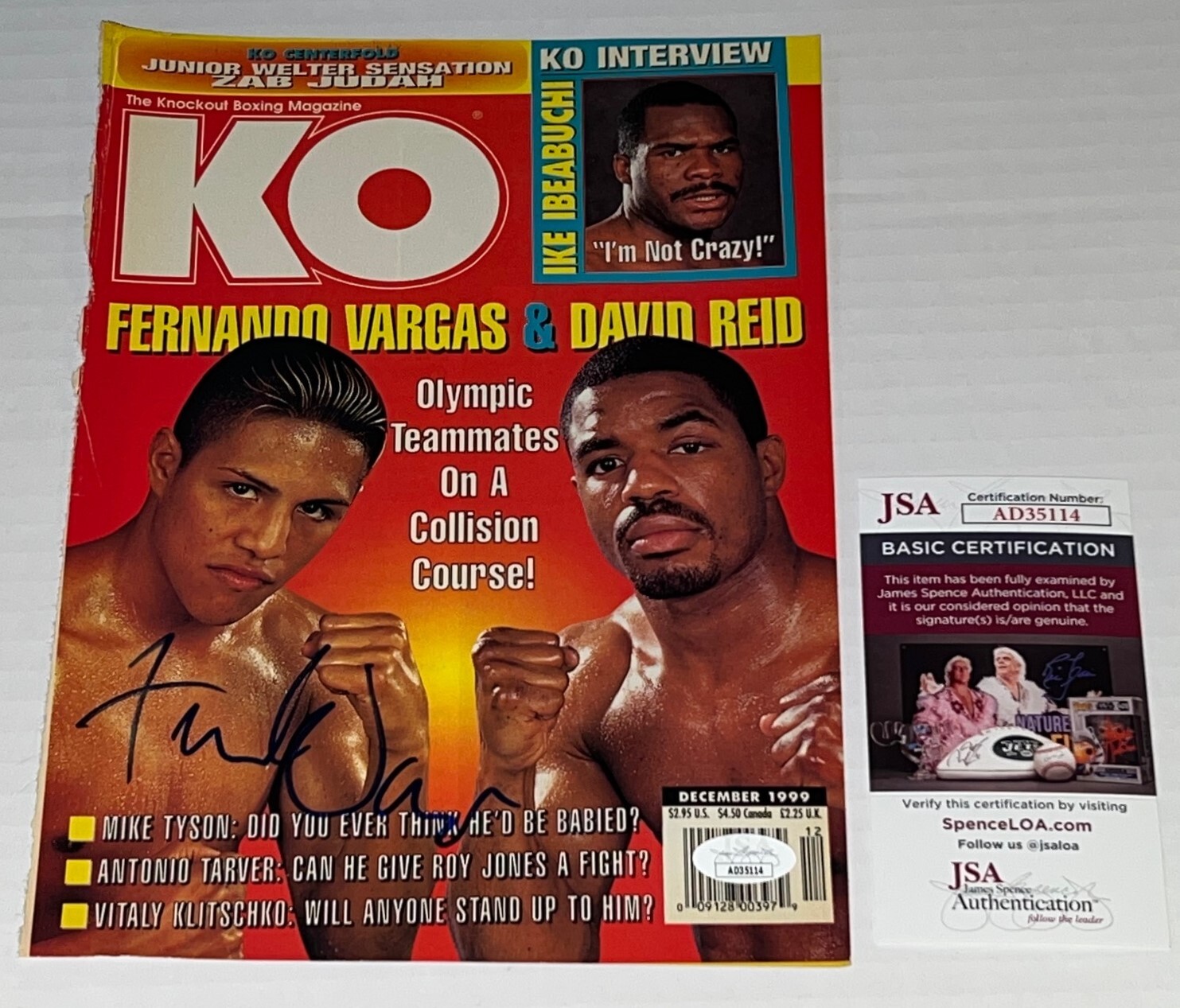 Fernando Vargas El Feroz signed Magazine Page Boxing Champ autographed JSA