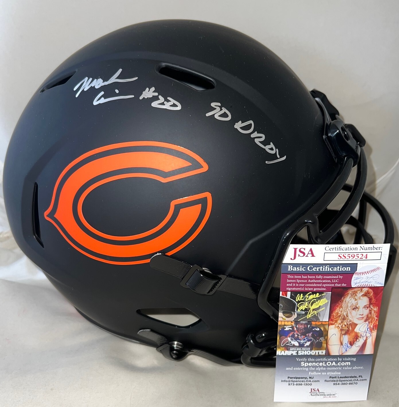 Mark Carrier signed Chicago Bears Eclipse F/S helmet autographed W/ Inscrip. JSA