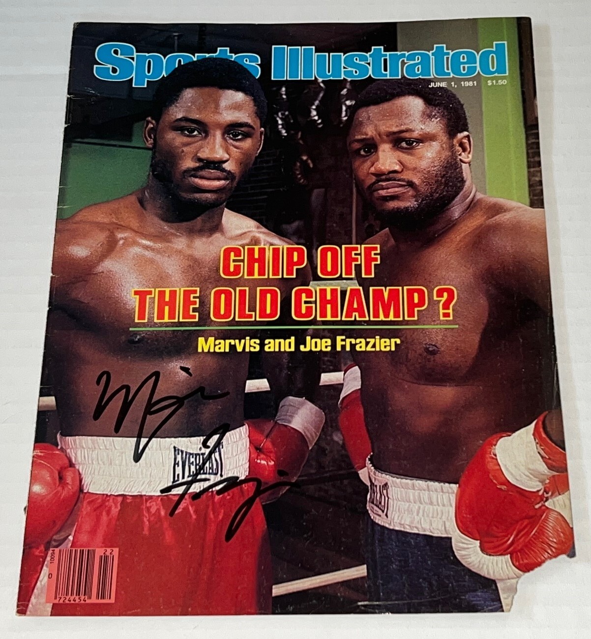 Marvis Frazier signed Boxing Magazine Page autographed