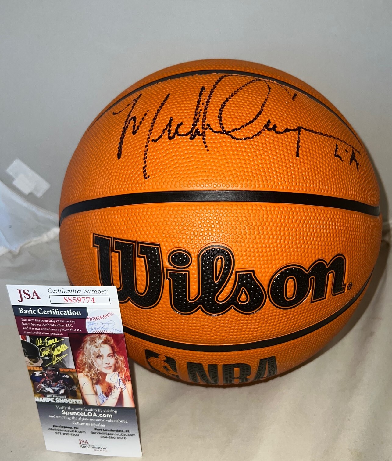 Michael Cooper LA Los Angeles Lakers signed NBA Basketball Ball autographed JSA