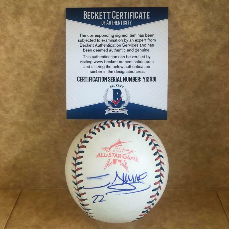 MIGUEL SANO MINNESOTA TWINS SIGNED 2017 ALL STAR GAME BASEBALL BECKETT Y12931