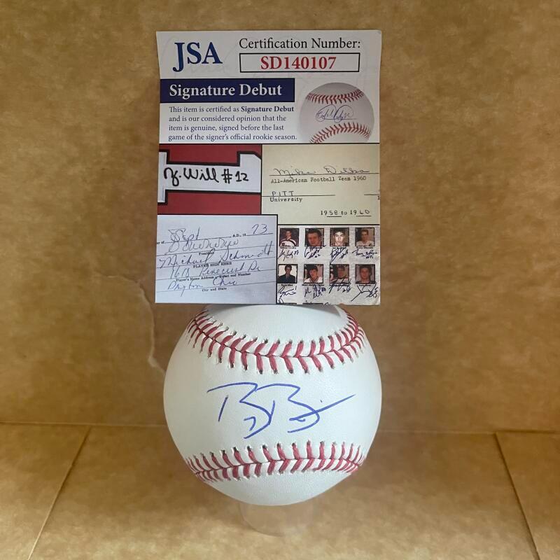 BRYCE BONNIN CINCINNATI REDS SIGNATURE DEBUT SIGNED M.L. BASEBALL JSA SD140107