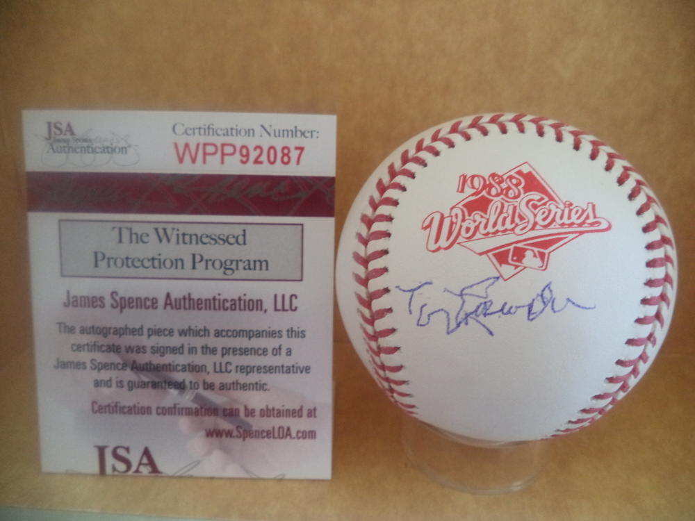 TOMMY LASORDA DODGERS SIGNED AUTO 1988 WORLD SERIES BASEBALL JSA WPP92087