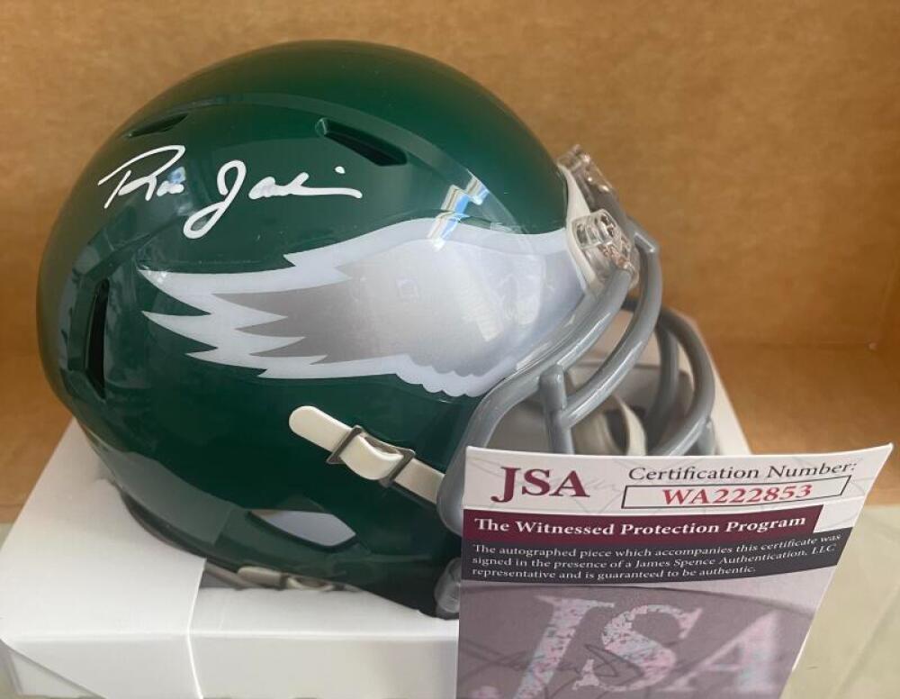RON JAWORSKI PHILADELPHIA EAGLES SIGNED AUTOGRAPHED MINI HELMET JSA WA222853