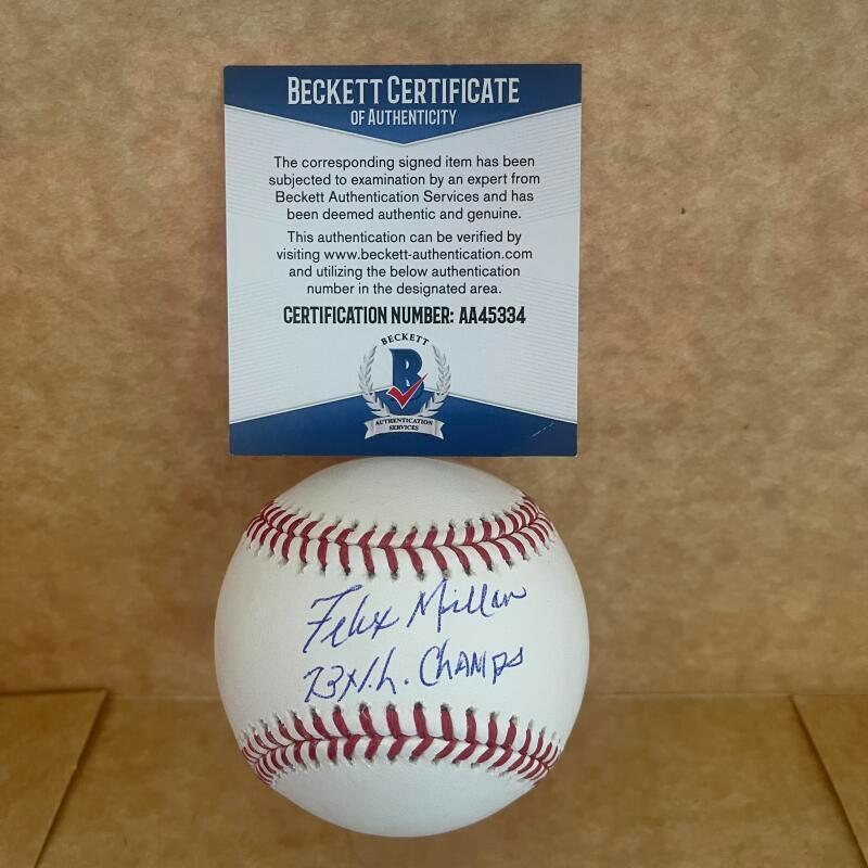 FELIX MILLAN METS 73 N.L. CHAMPS SIGNED AUTOGRAPHED M.L. BASEBALL BAS AA45334