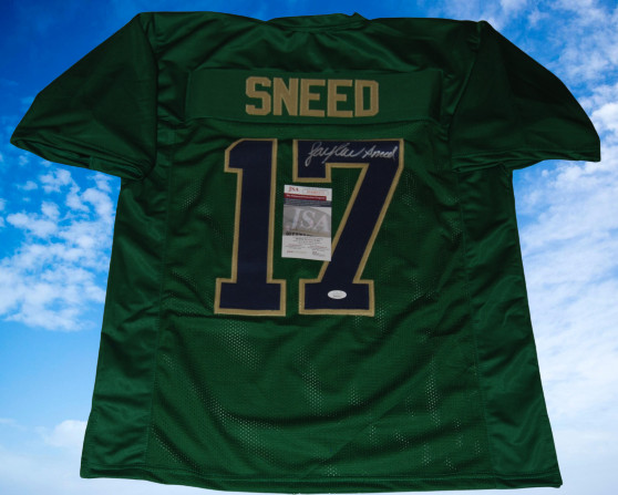 JAYLEN SNEED signed (NOTRE DAME FIGHTING IRISH) Green XL jersey JSA Witnessed