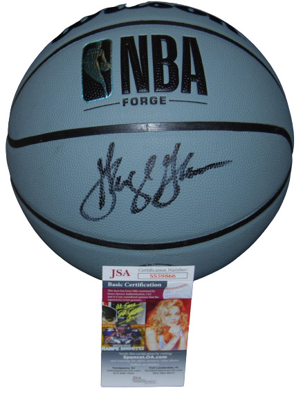 GEORGE GERVIN signed (SAN ANTONIO SPURS NBA Official size basketball JSA SS59866