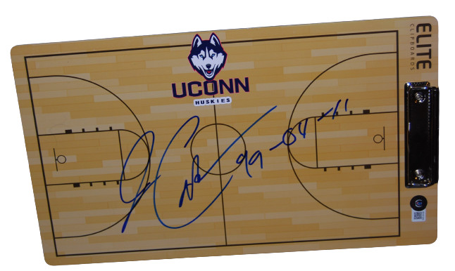 JIM CALHOUN signed (UCONN HUSKIES) Elite Coaches clipboard BECKETT BAS BF87265