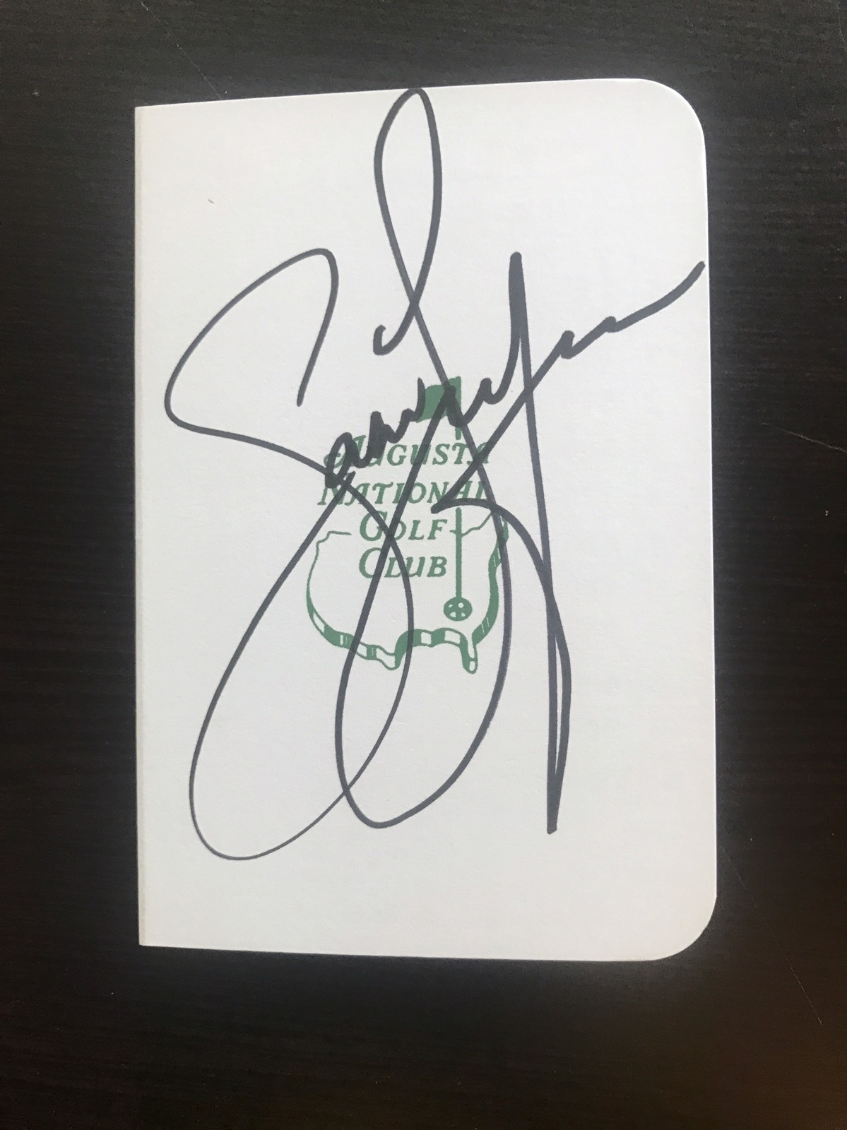 JASON DUFNER HAND SIGNED AUGUSTA NATIONAL MASTERS SCORECARD PGA