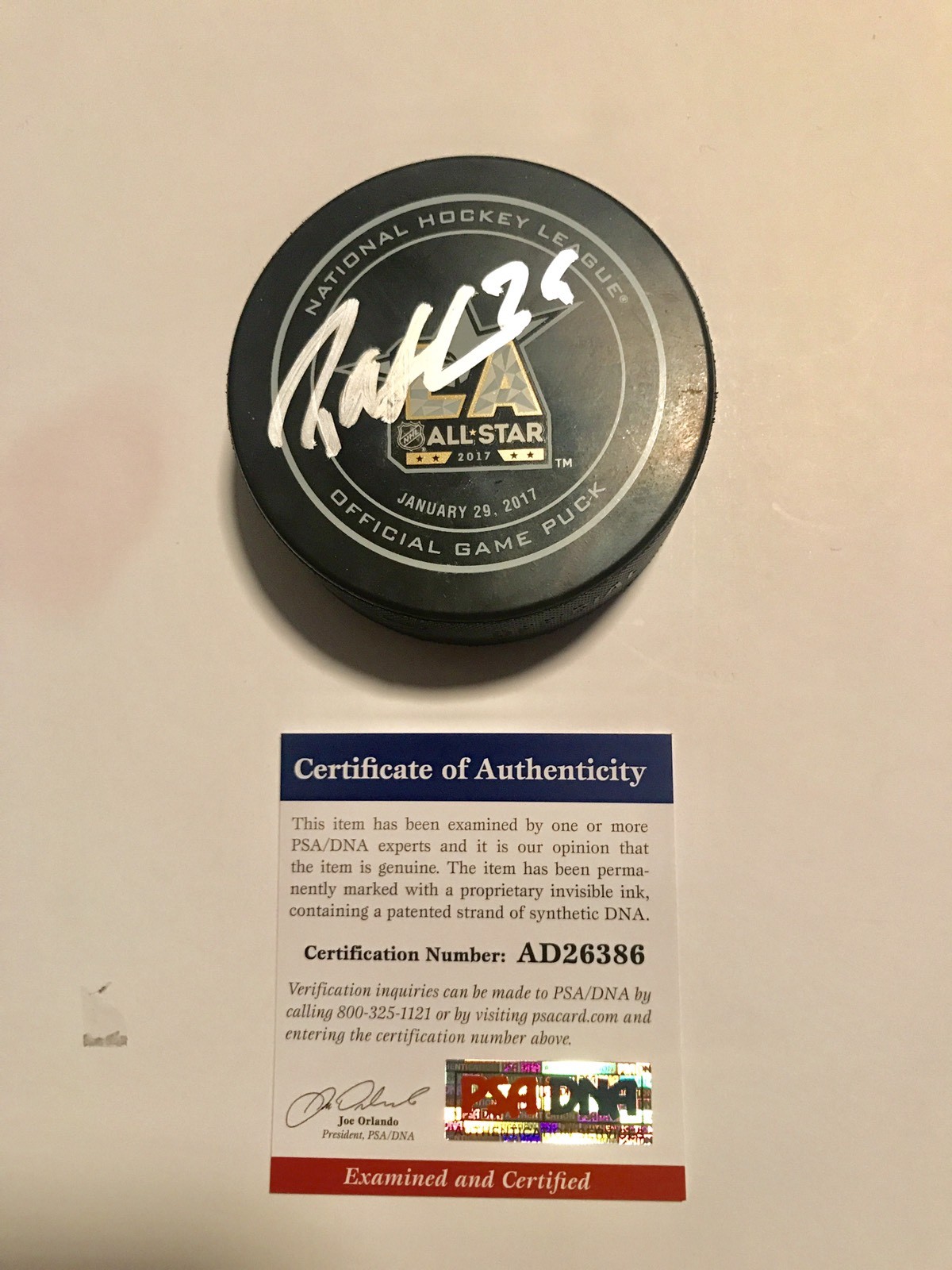 Patrik Laine Signed 2017 All Star Game Puck Winnipeg Jets NHL PSA DNA CERT