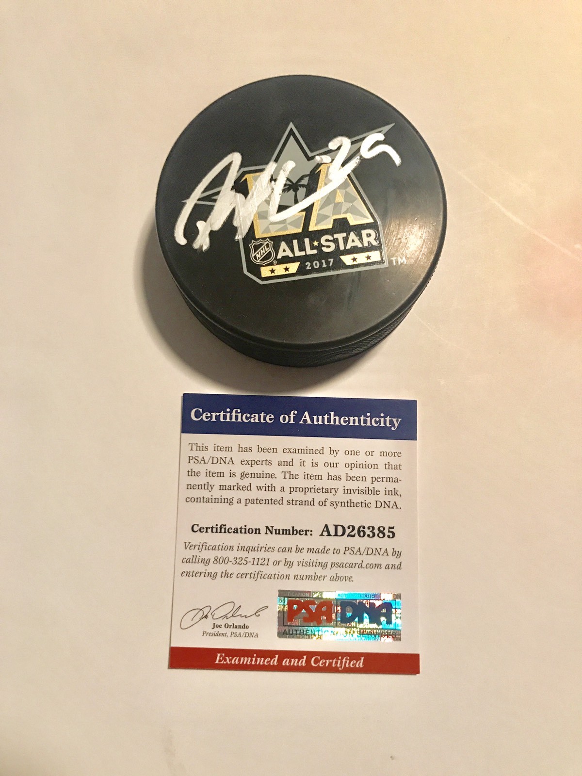 Patrik Laine Signed 2017 All Star Game Puck Winnipeg Jets NHL PSA DNA CERT
