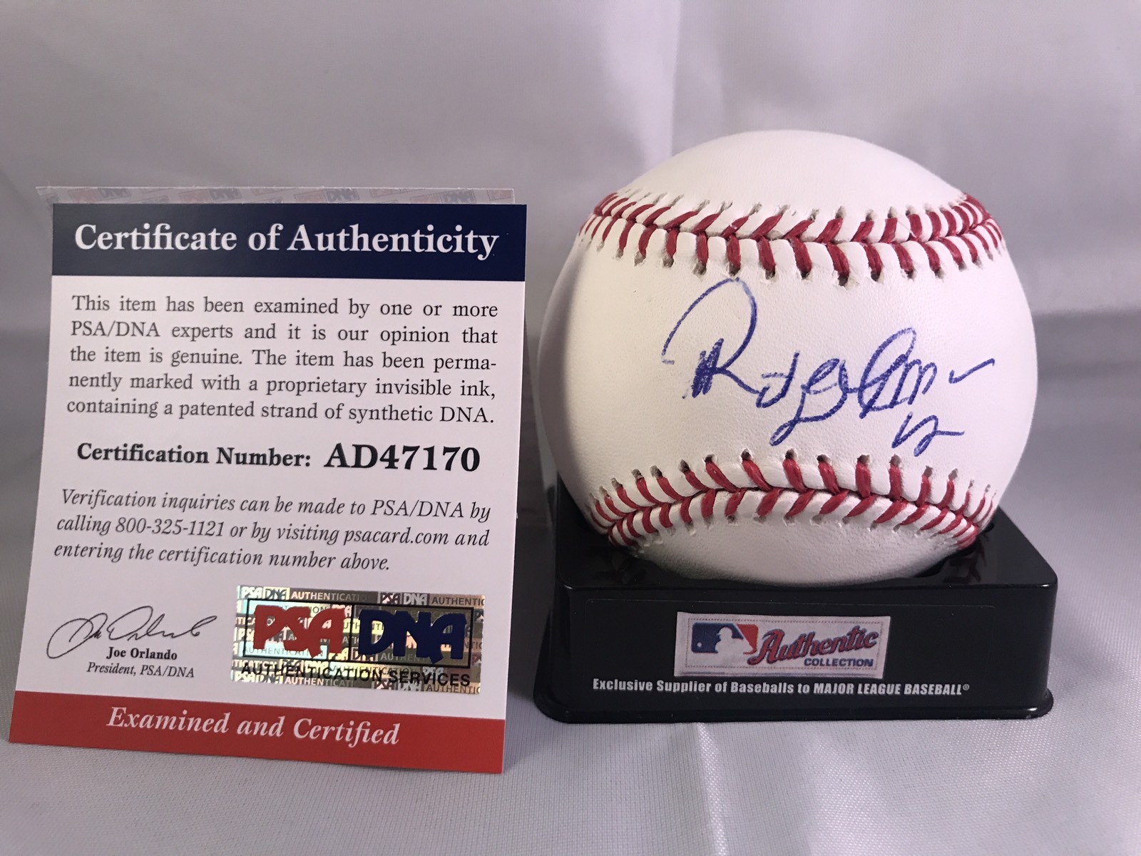ROBERTO ALOMAR HAND SIGNED OMLB BASEBALL TORONTO BLUEJAYS HOF PSA DNA CERT COLLECTIBLE MEMORABILIA