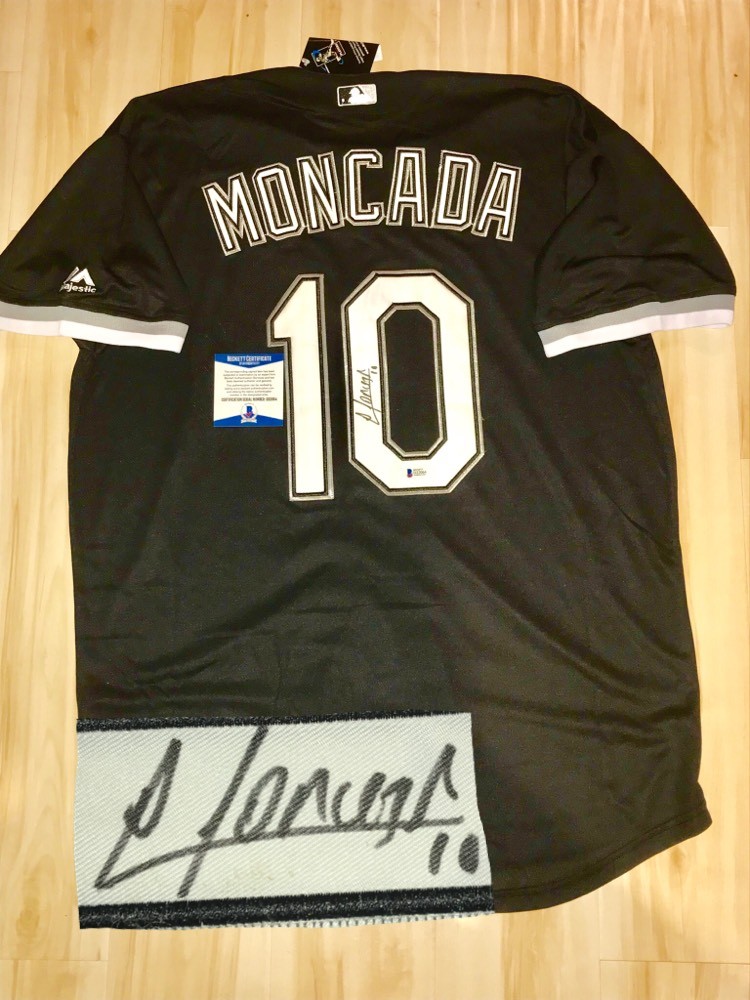 YOAN MONCADA HAND SIGNED CHICAGO WHITESOX JERSEY BAS BECKETT CERT COLLECTIBLE MEMORABILIA