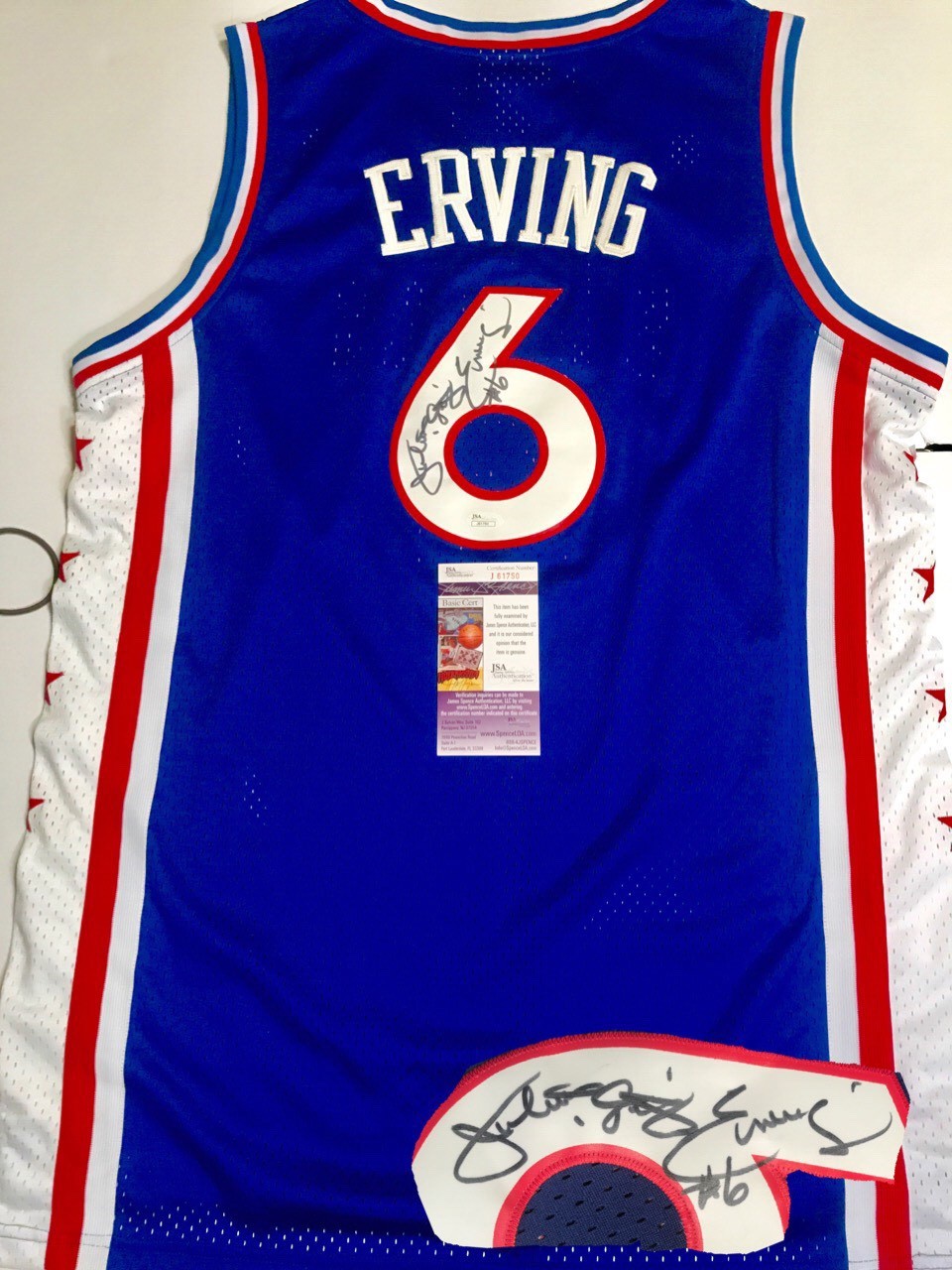Julius Erving Hand Signed Philadelphia 76ers Jersey NBA Hall Of Fame JSA Cert