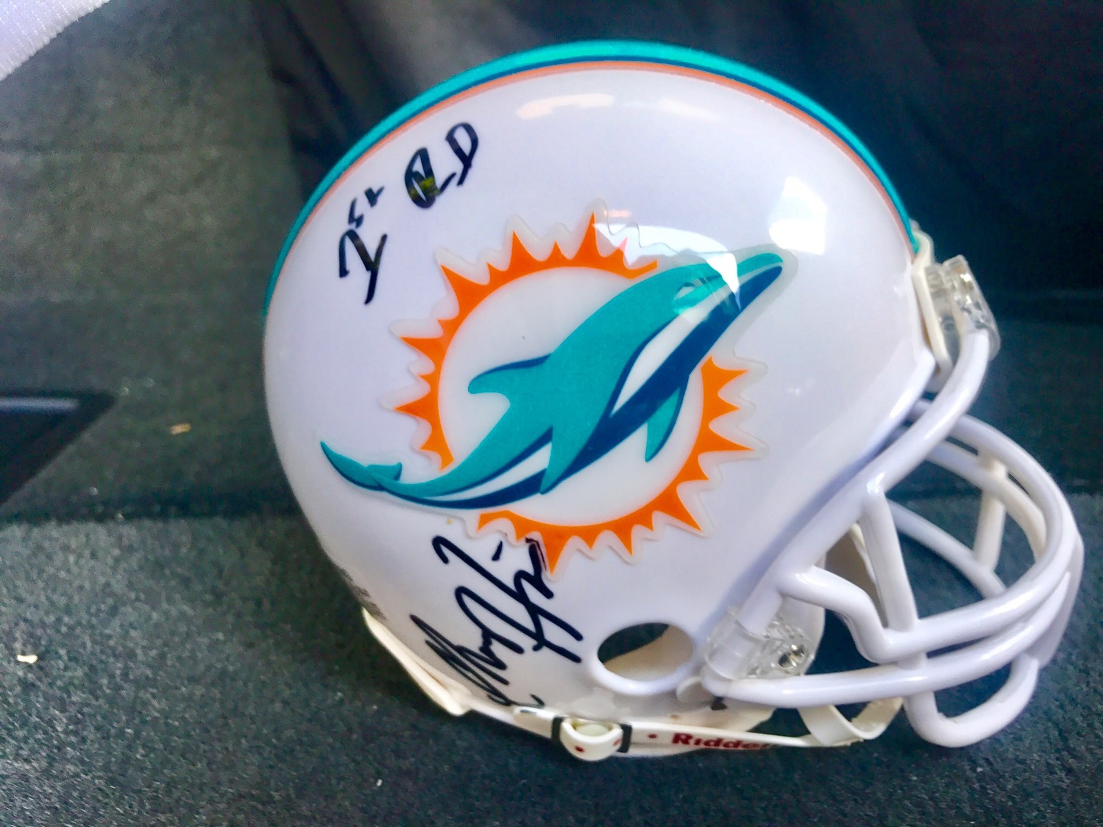 Charles Harris Hand Signed Miami Dolphins Mini Helmet JSA CERT Missouri NFL
