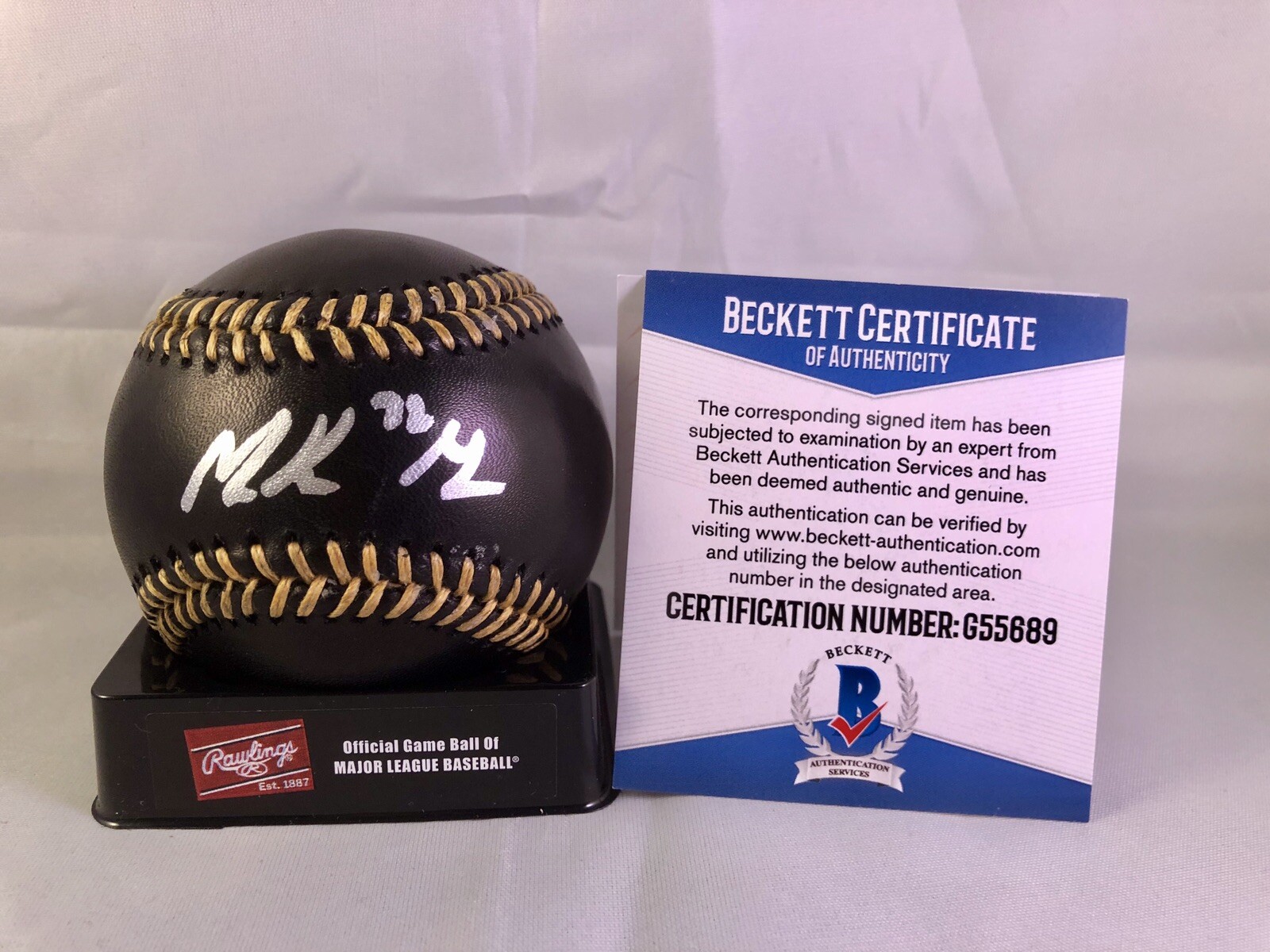 Mackenzie Gore Signed Black OMLB Baseball San Diego Padres Beckett Cert BAS