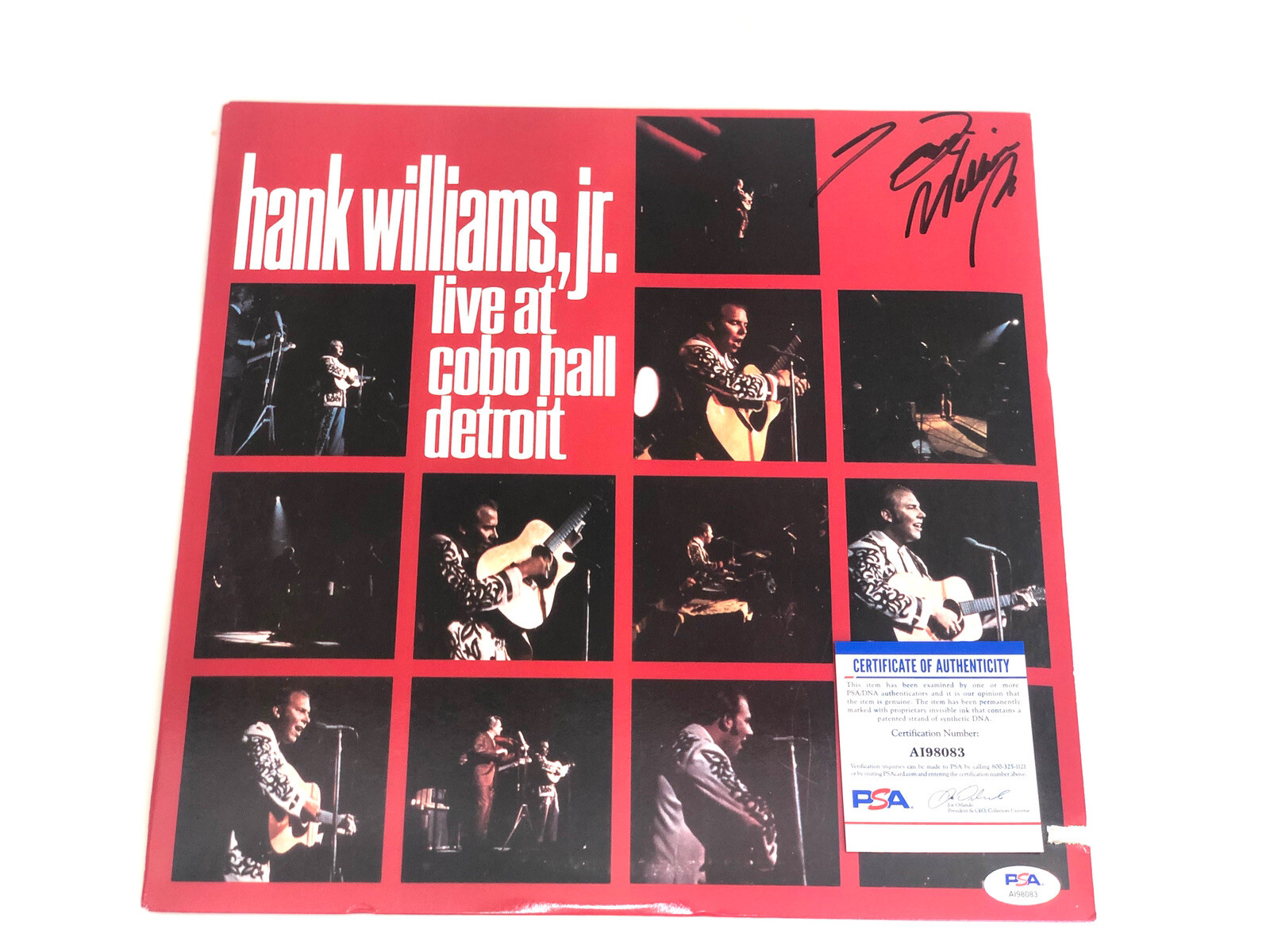 HANK WILLIAMS JR HAND SIGNED VINYL COUNTRY PSA DNA CERT #6 COLLECTIBLE MEMORABILIA