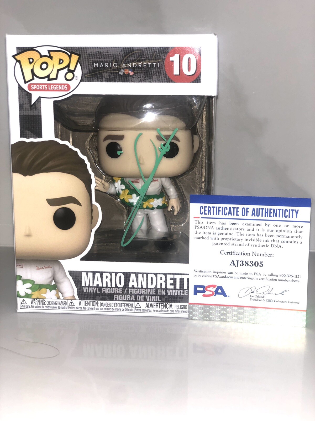 Mario Andretti Hand Signed Sports Legends Funko Pop Icon Car Racing PSA/DNA #2