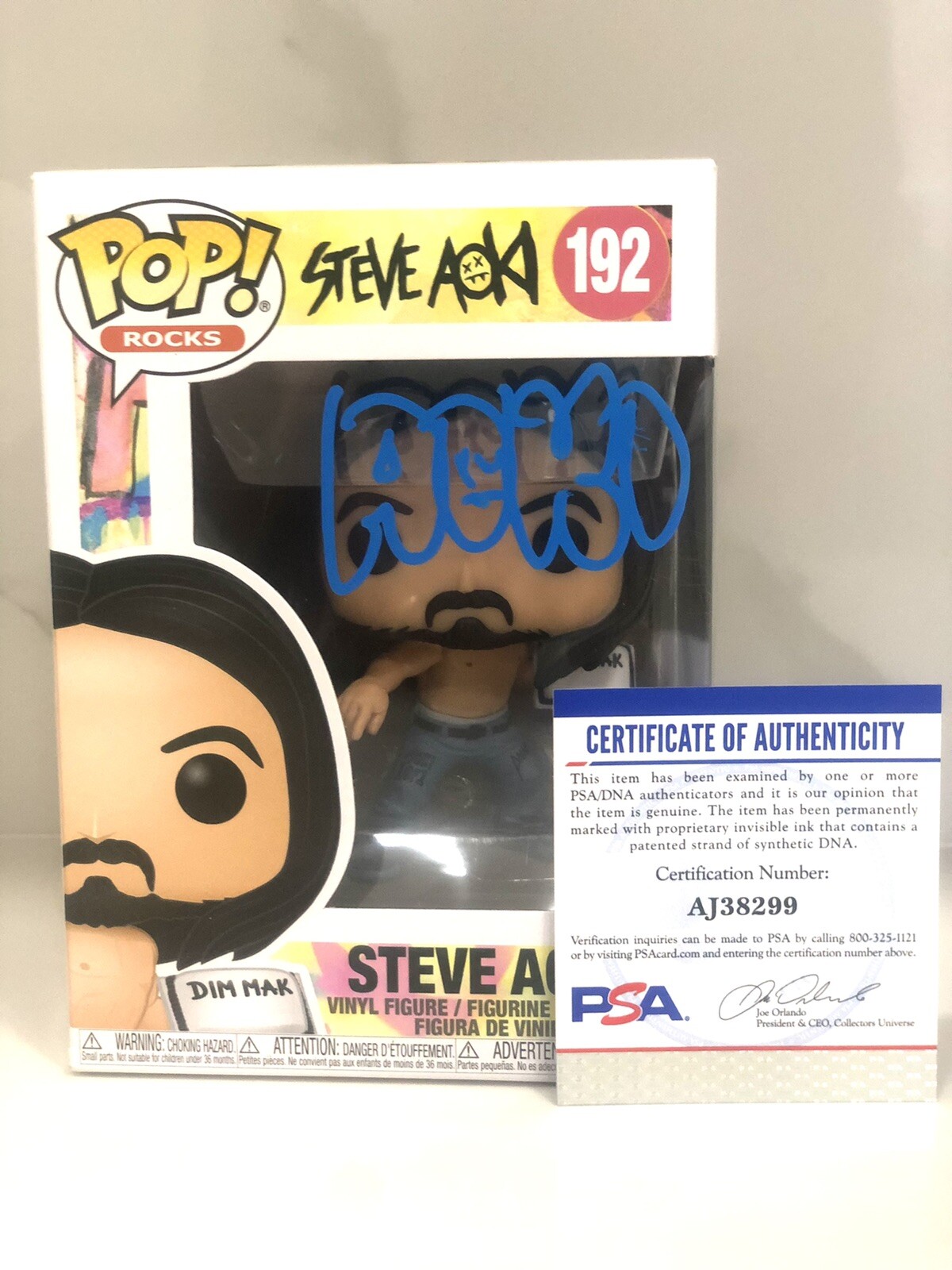 STEVE AOKI HAND SIGNED FUNKO POP DJ PSA DNA CERT #2 COLLECTIBLE MEMORABILIA