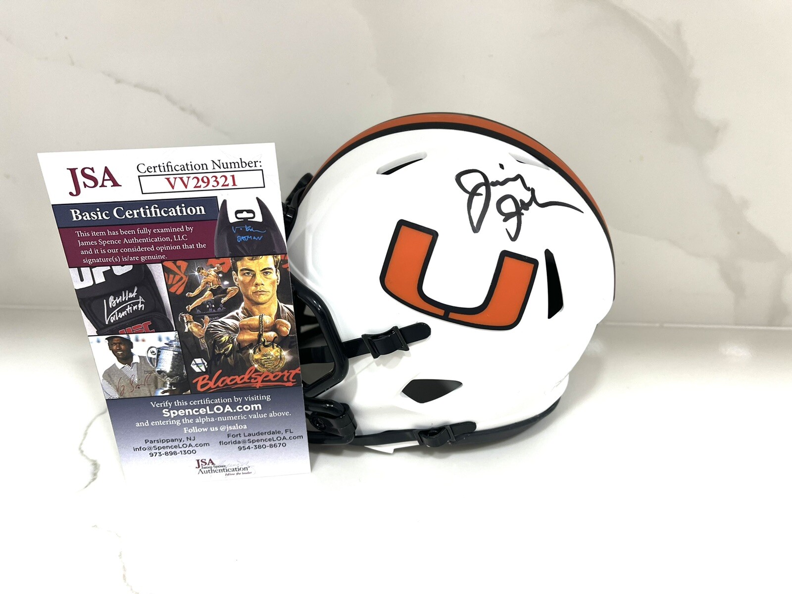Jimmy Johnson Hand Signed Lunar Miami Hurricanes Mini Helmet Cowboys HOF JSA #1