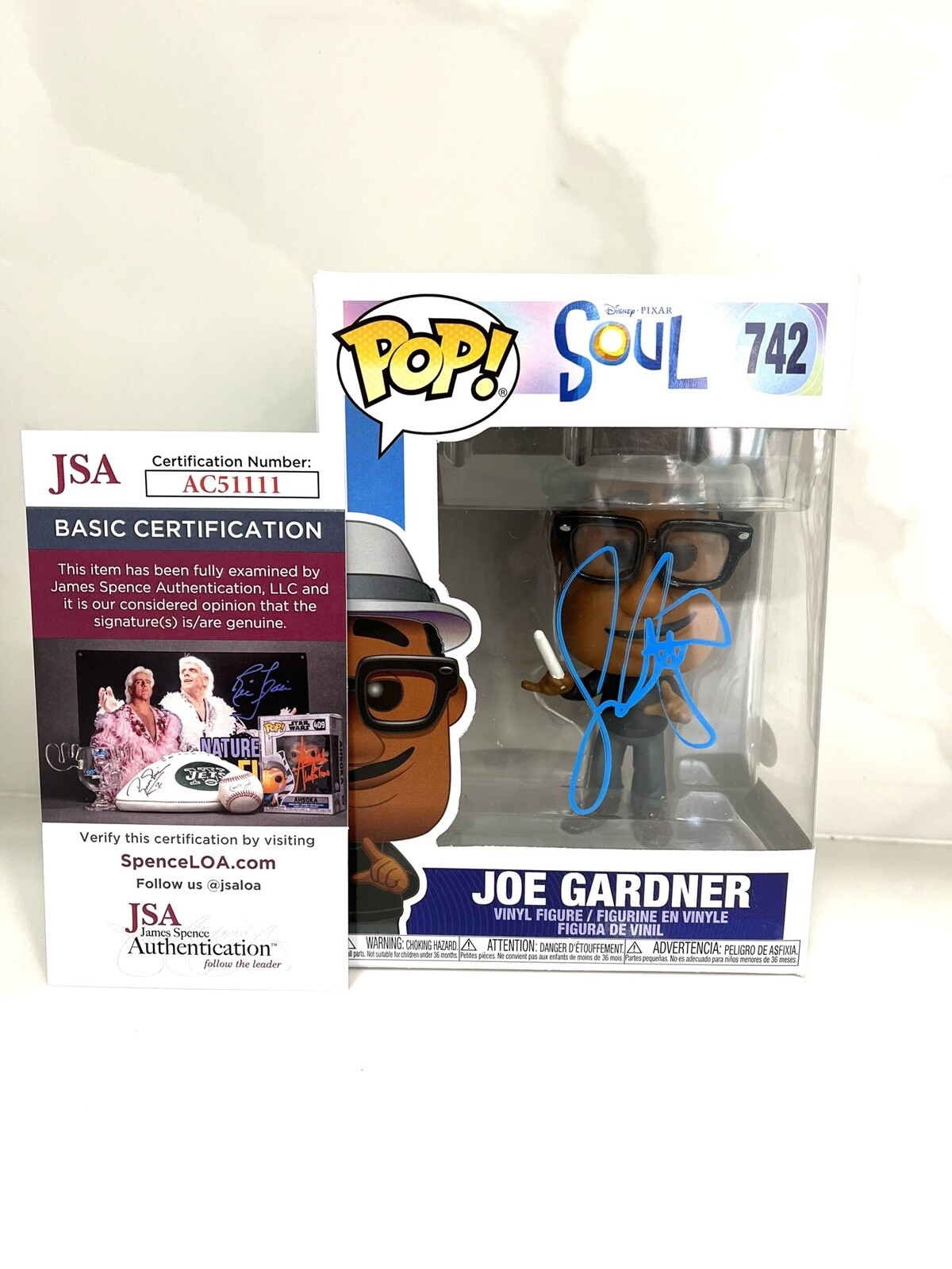 JAMIE FOXX HAND SIGNED AUTOGRAPHED DISNEY SOUL JOE GARDNER FUNKO POP JSA CERT COLLECTIBLE MEMORABILIA