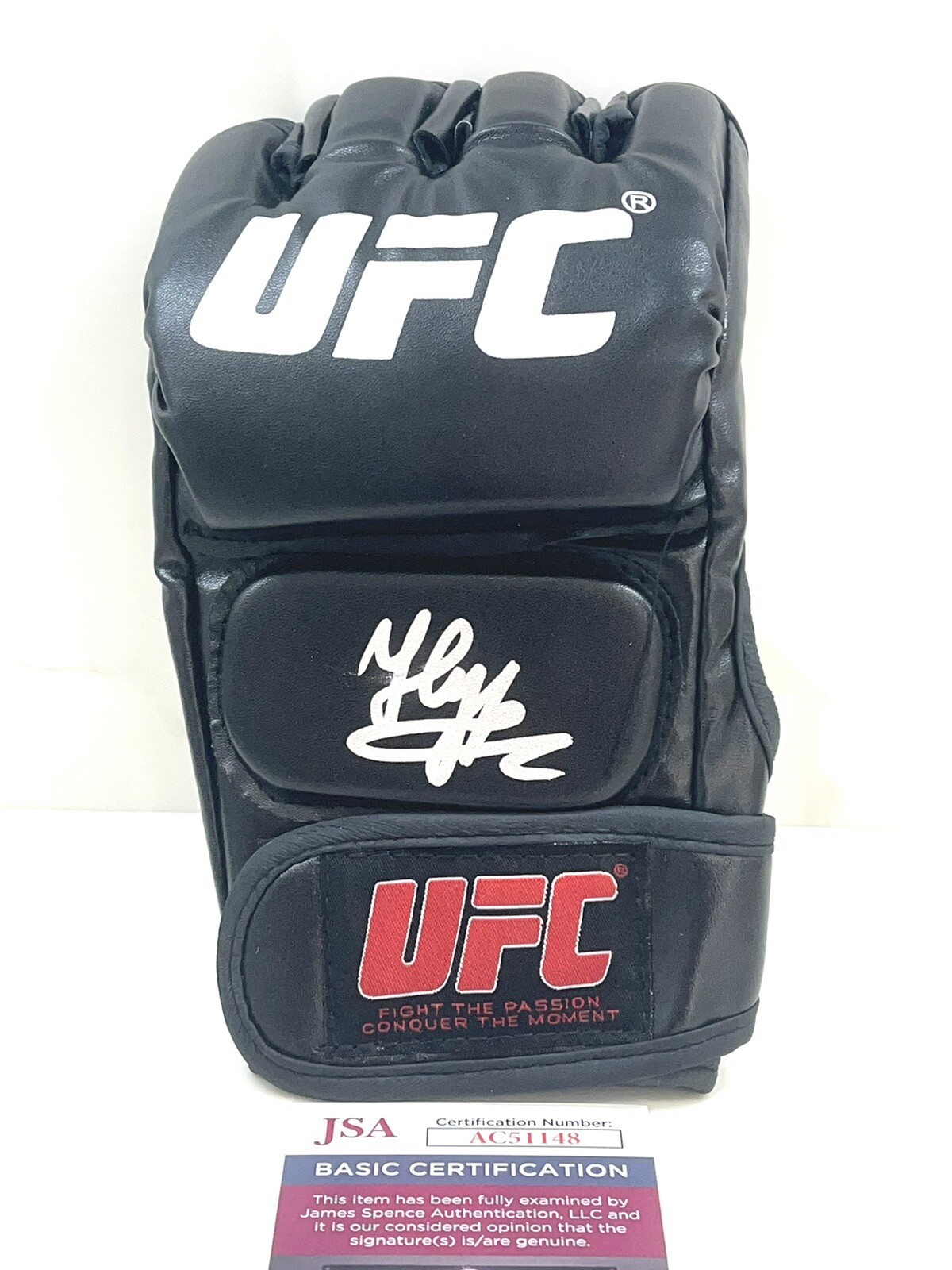 SAID NURMAGOMEDOV AUTOGRAPHED HAND SIGNED UFC GLOVE KHABIB PROOF JSA CERT #11