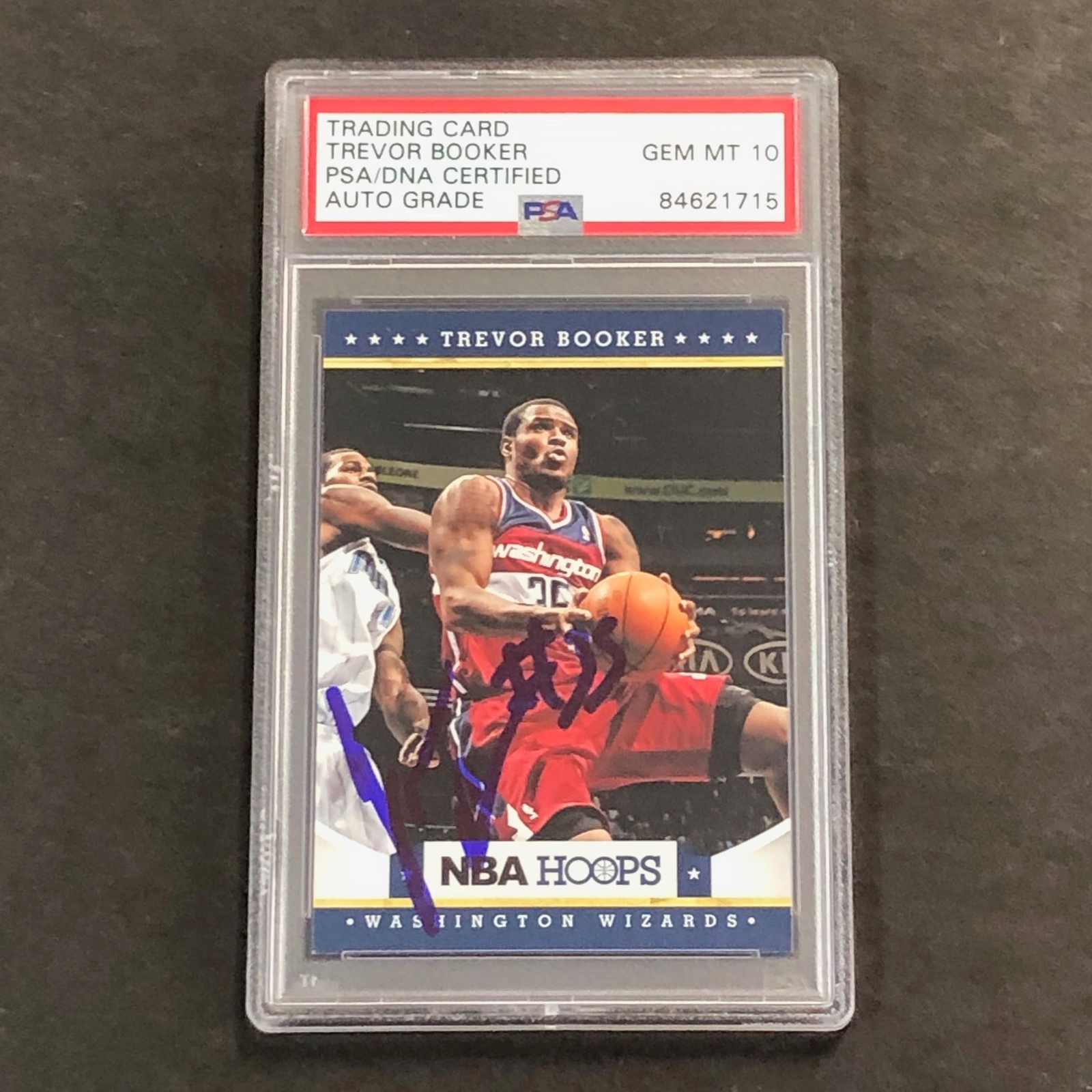 2012-13 NBA HOOPS #173 TREVOR BOOKER SIGNED AUTO 10 PSA SLABBED WIZARDS COLLECTIBLE MEMORABILIA