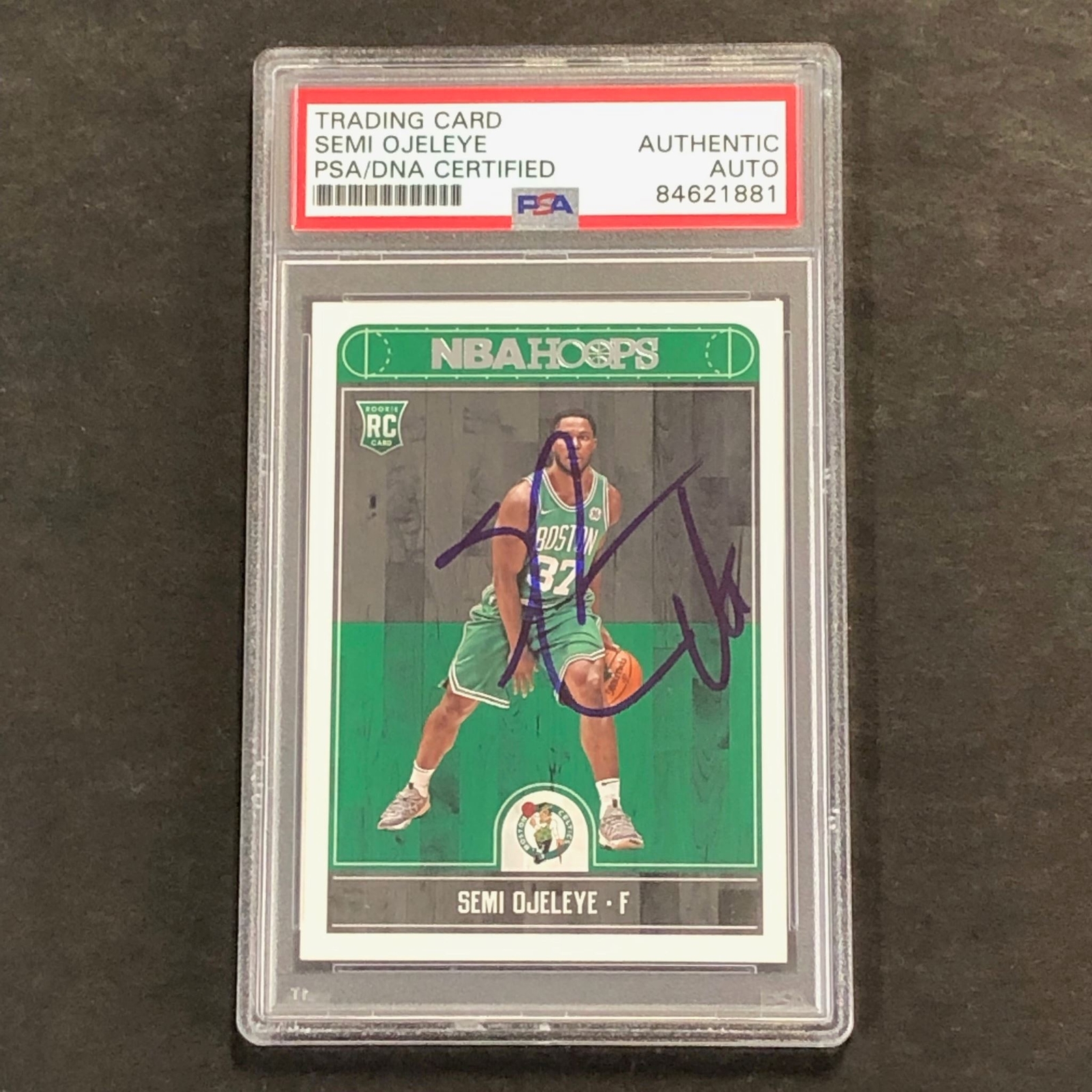 2017-18 NBA HOOPS #287 SEMI OJELEYE SIGNED CARD AUTO 10 PSA SLABBED RC CELTICS COLLECTIBLE MEMORABILIA