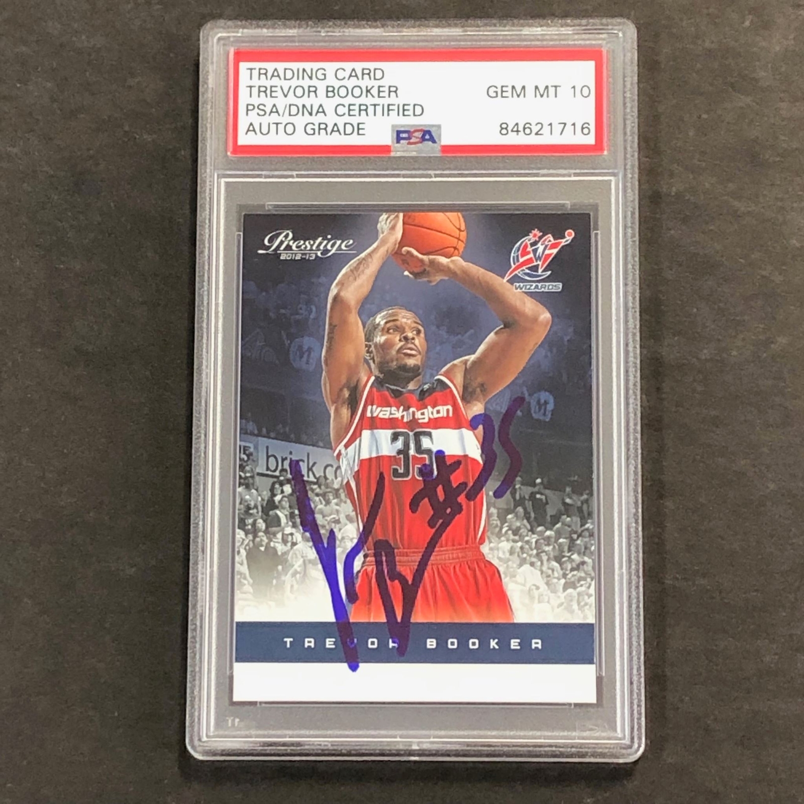 2012-13 PRESTIGE BASKETBALL #16 TREVOR BOOKER SIGNED AUTO 10 PSA SLABBED WIZARDS COLLECTIBLE MEMORABILIA