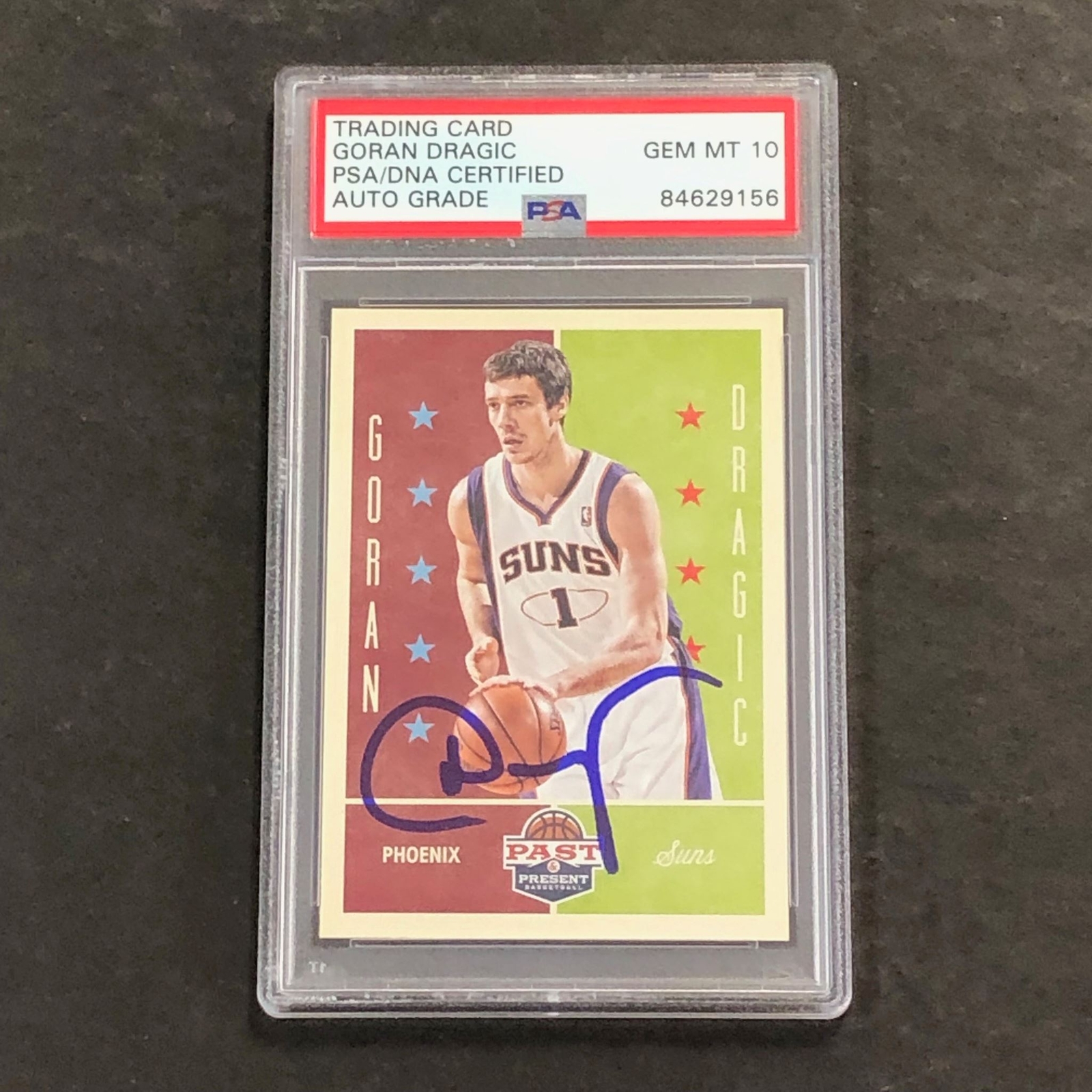 2012-13 Panini Past & Present #78 Goran Dragic Signed Card AUTO 10 PSA/DNA Slabb