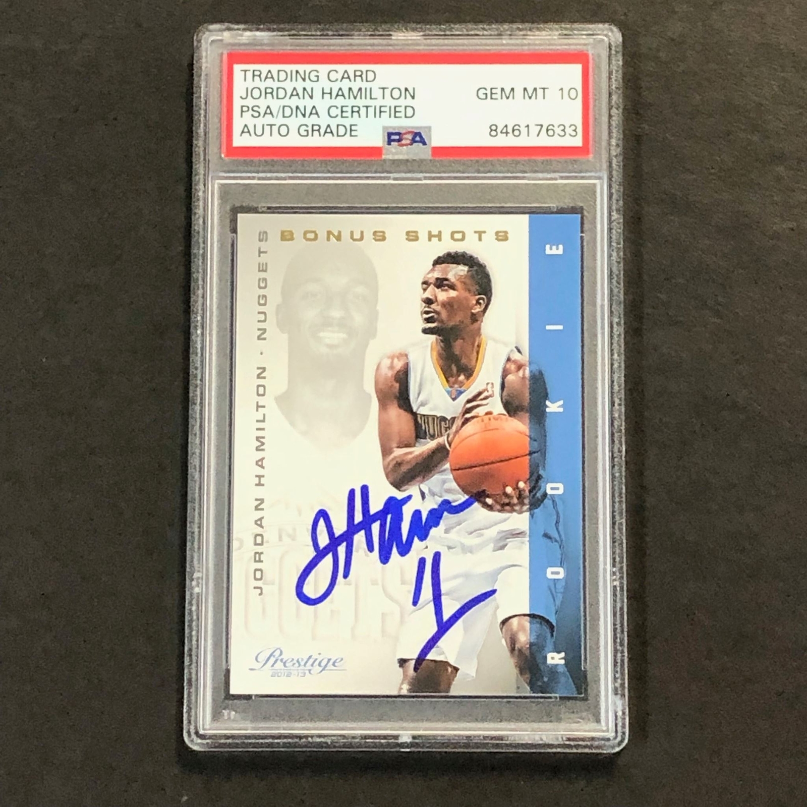 2012-13 Prestige Bonus Shots Basketball #182 Jordan Hamilton Signed AUTO 10 PSA