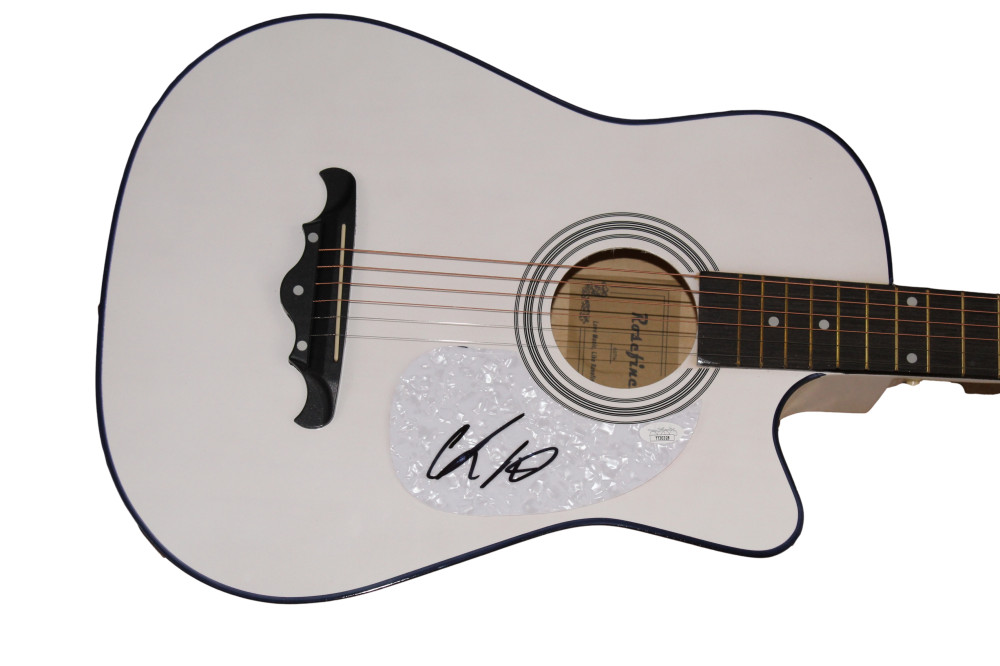 CHRIS LANE SIGNED AUTOGRAPH FULL SIZE ACOUSTIC GUITAR - GIRL PROBLEMS SINGER JSA