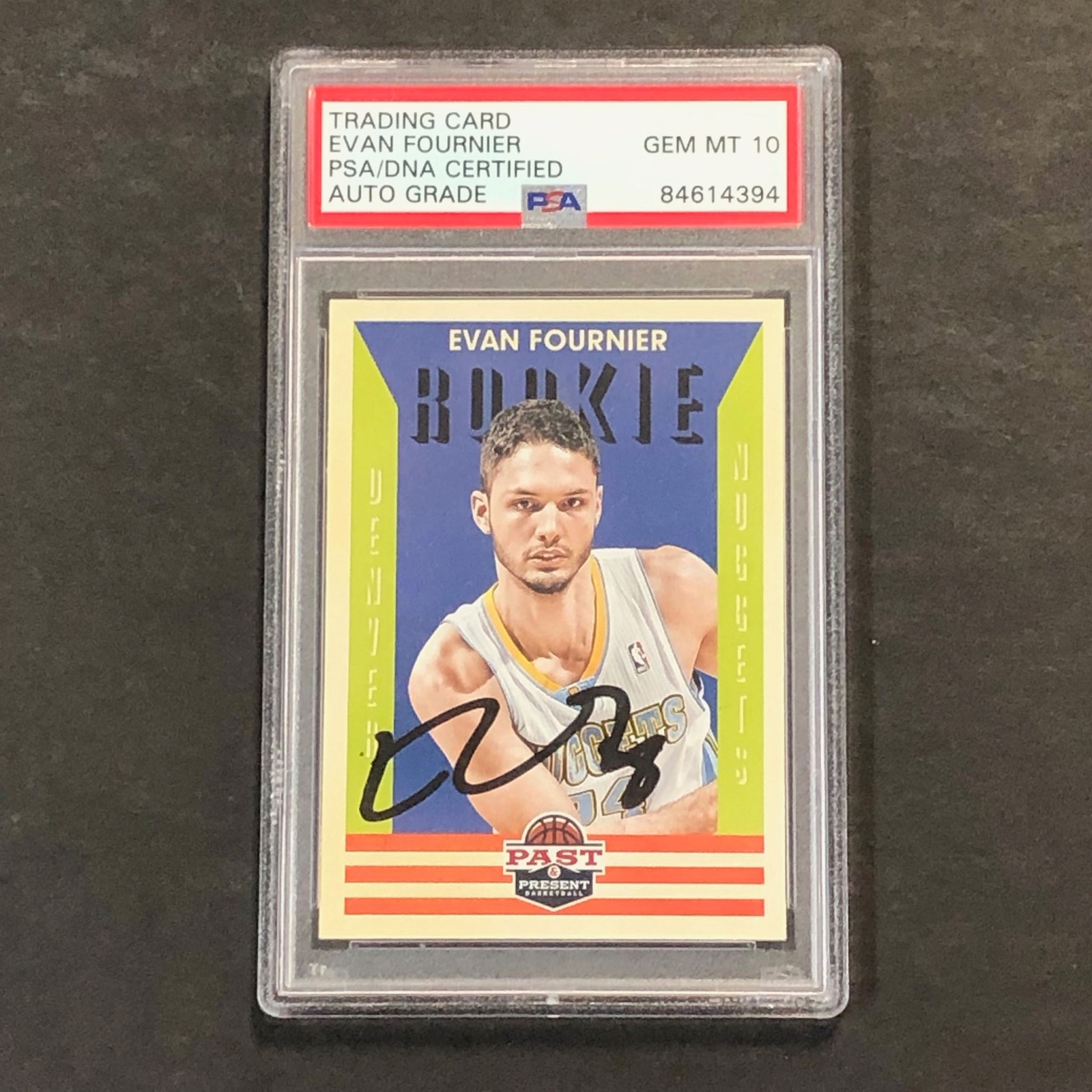 2009-10 PANINI PAST #162 EVAN FOURNIER SIGNED CARD AUTO GEM MINT 10 PSA/DNA ENCA COLLECTIBLE MEMORABILIA