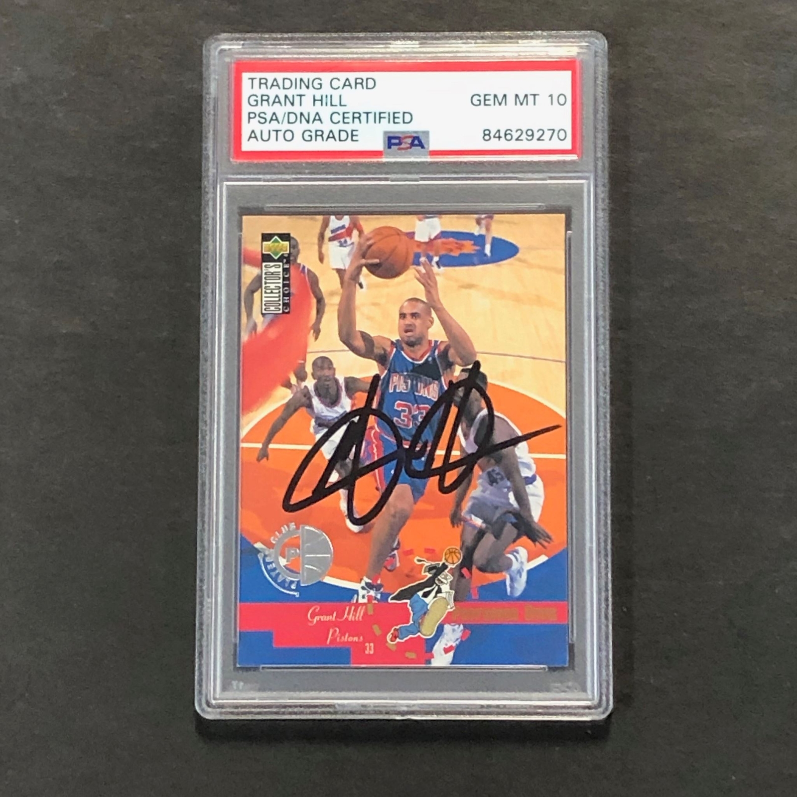 1995-96 UPPER DECK COLLECTORS CHOICE #198 GRANT HILL AUTO SIGNED CARD PSA/DNA EN COLLECTIBLE MEMORABILIA