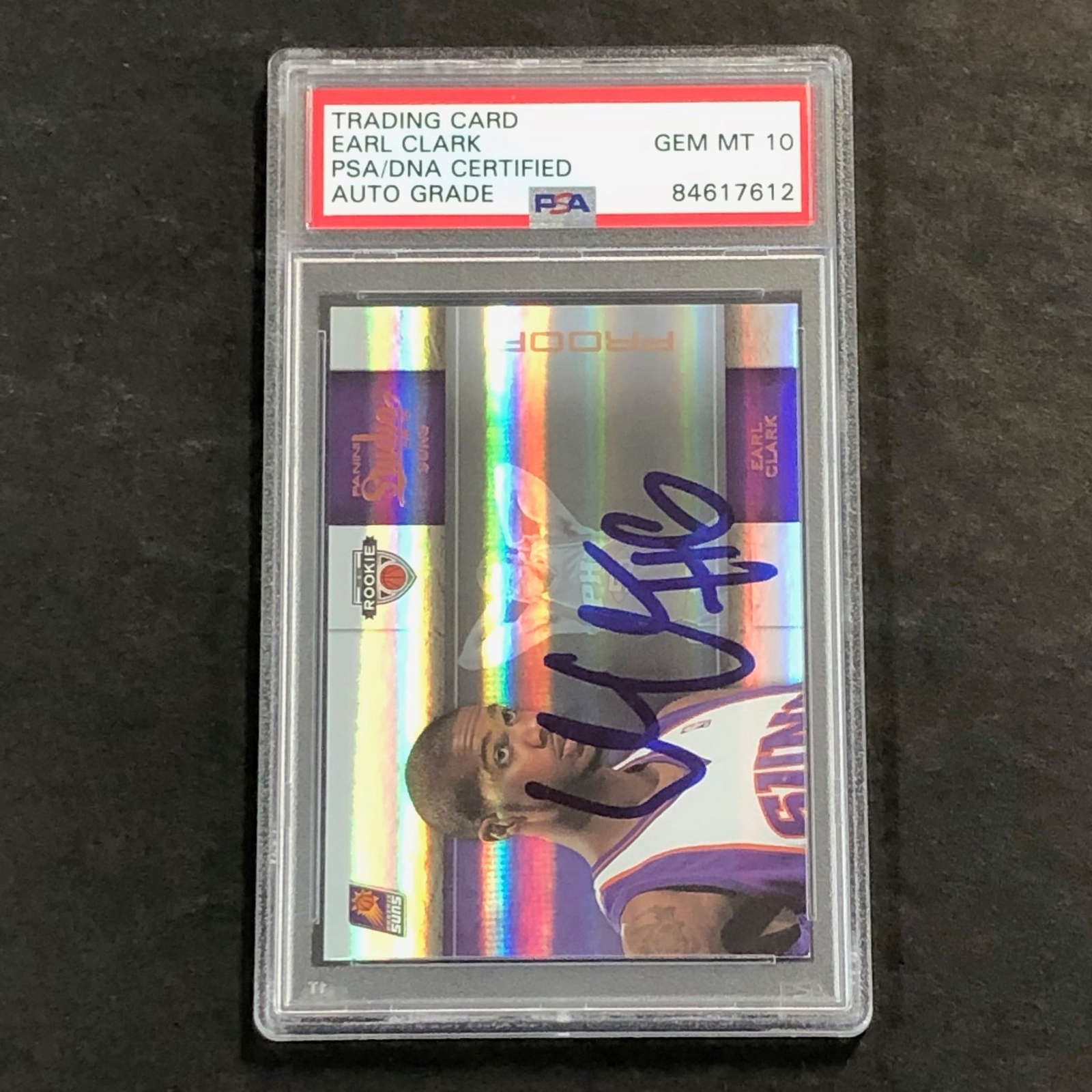 2009-10 PANINI #128 EARL CLARK SIGNED CARD AUTO 10 PSA SLABBED RC SUNS COLLECTIBLE MEMORABILIA