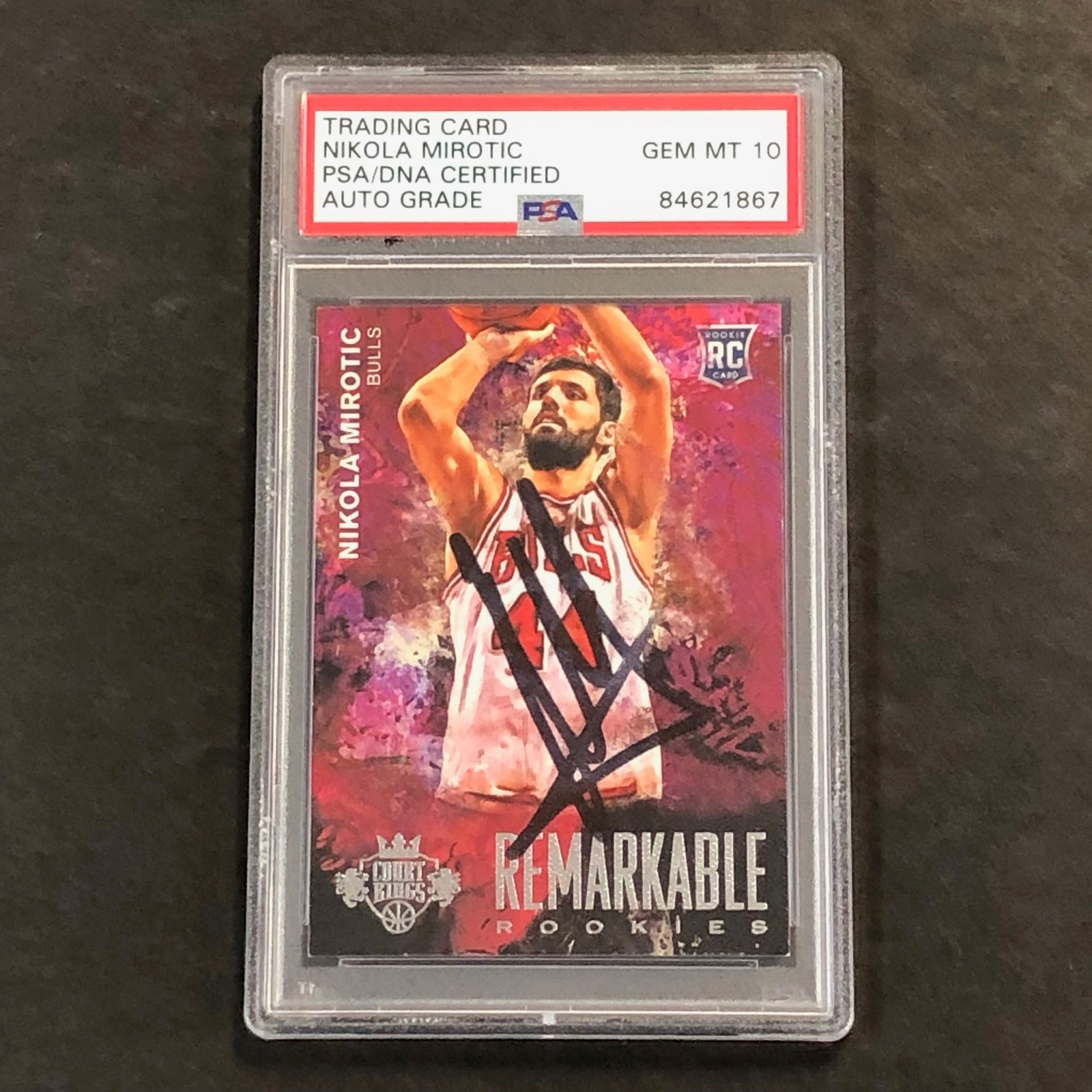 2014-15 COURT KINGS REMARKABLE ROOKIES #39 NIKOLA MIROTIC SIGNED CARD AUTO 10 PS COLLECTIBLE MEMORABILIA