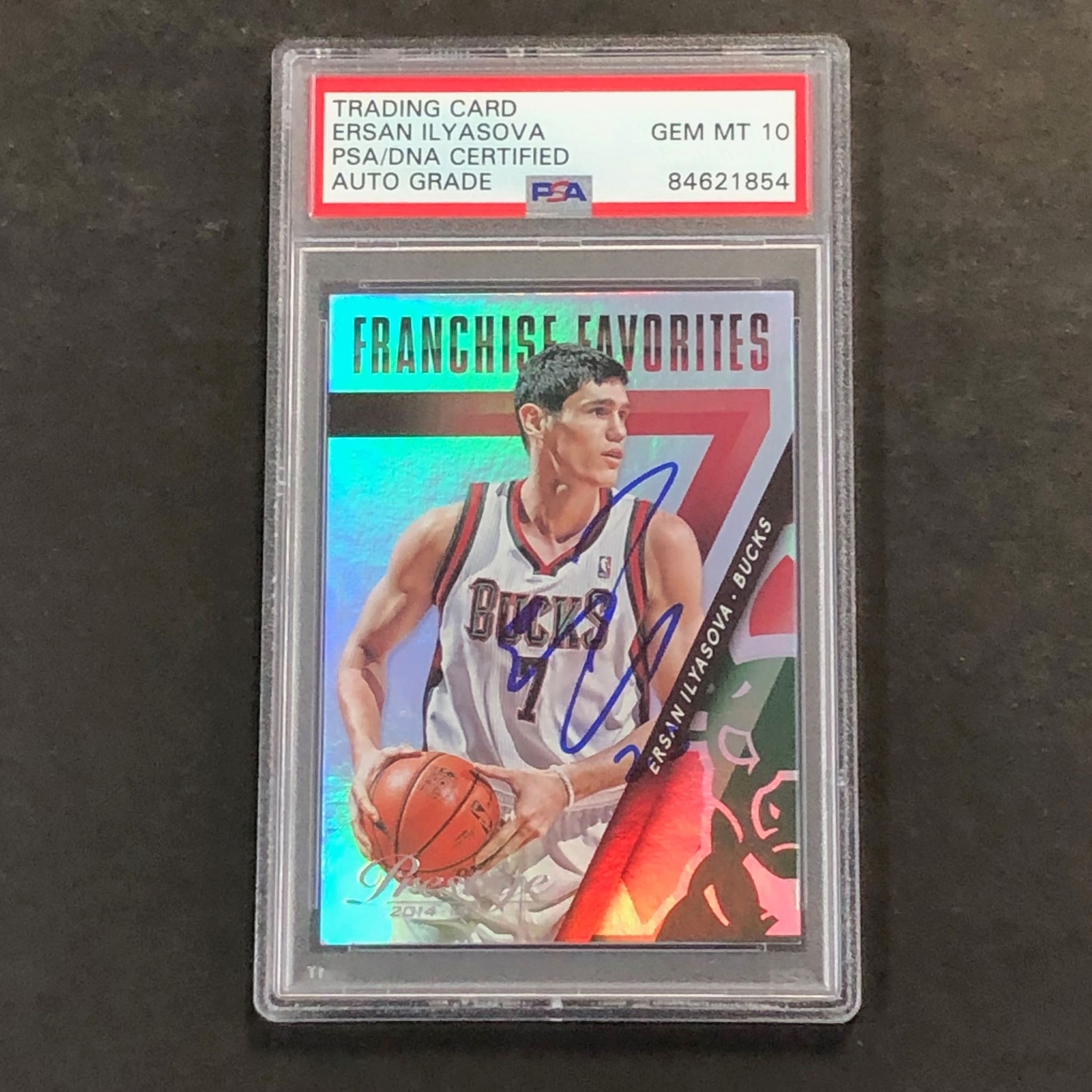 2014-15 PANINI PRESTIGE #17 ERSAN ILYASOVA SIGNED CARD AUTO 10 PSA SLABBED BUCKS COLLECTIBLE MEMORABILIA