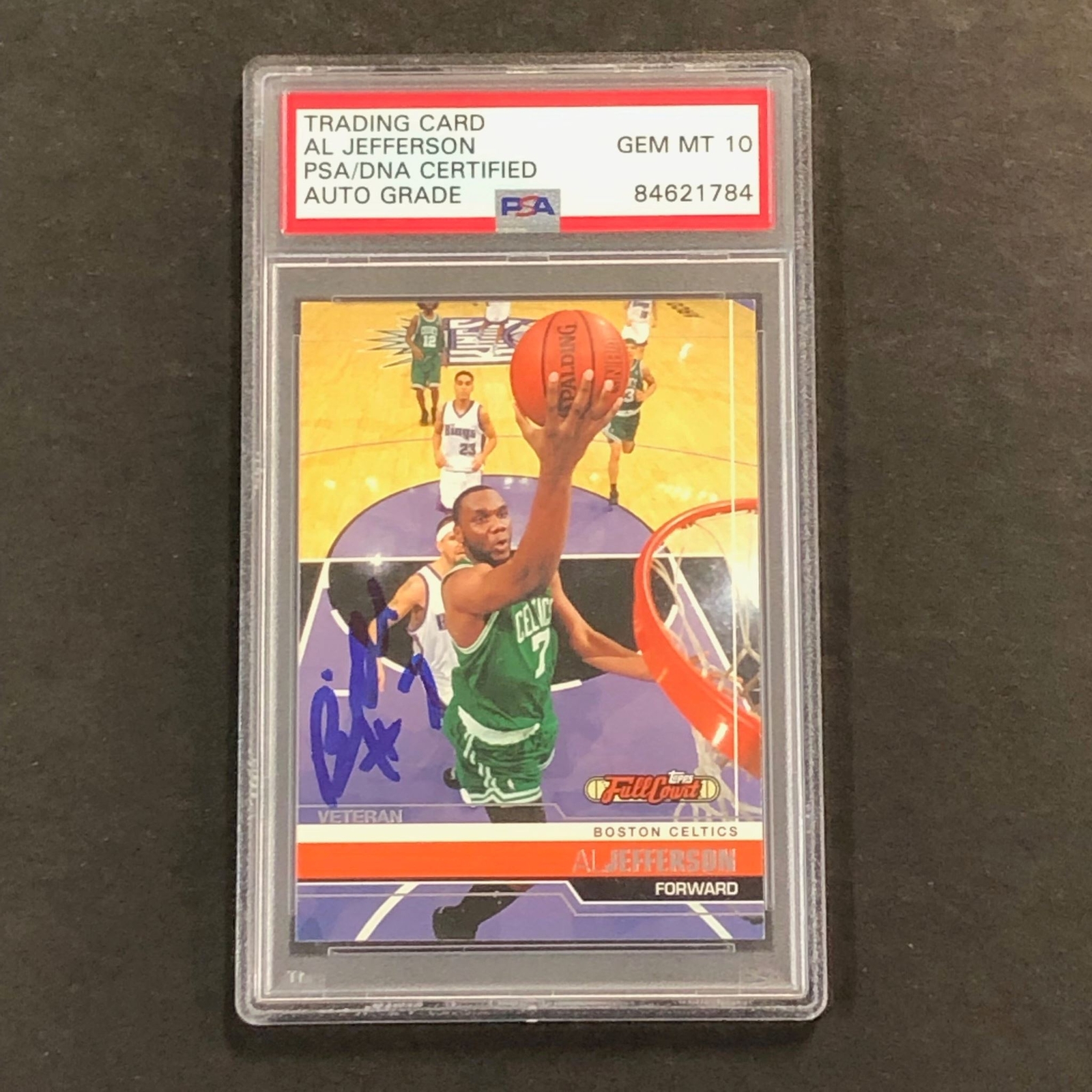 2006 FULL COURT #46 AL JEFFERSON SIGNED CARD AUTO 10 PSA SLABBED CELTICS COLLECTIBLE MEMORABILIA