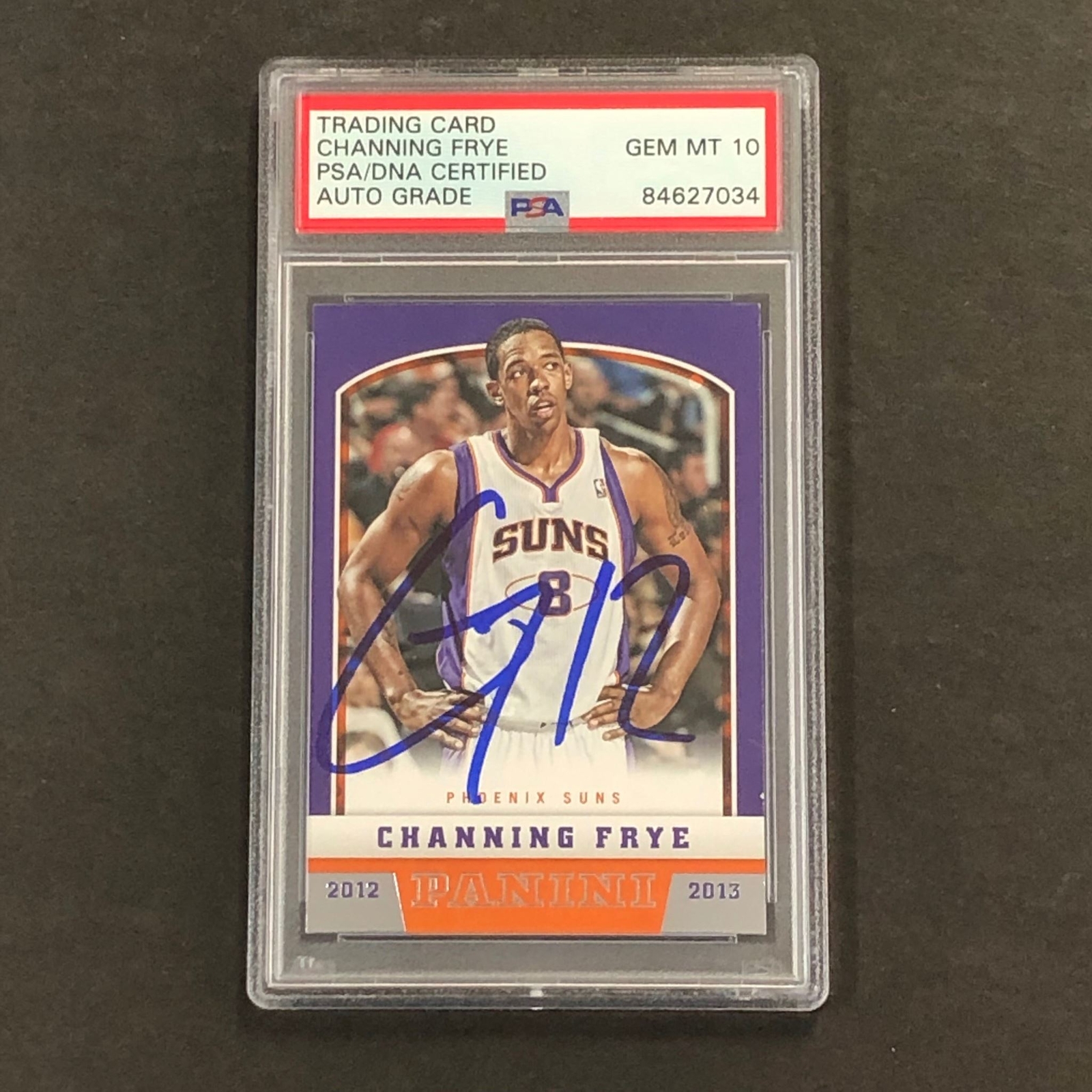2012-13 PANINI #30 CHANNING FRYE SIGNED CARD AUTO 10 PSA SLABBED SUNS COLLECTIBLE MEMORABILIA