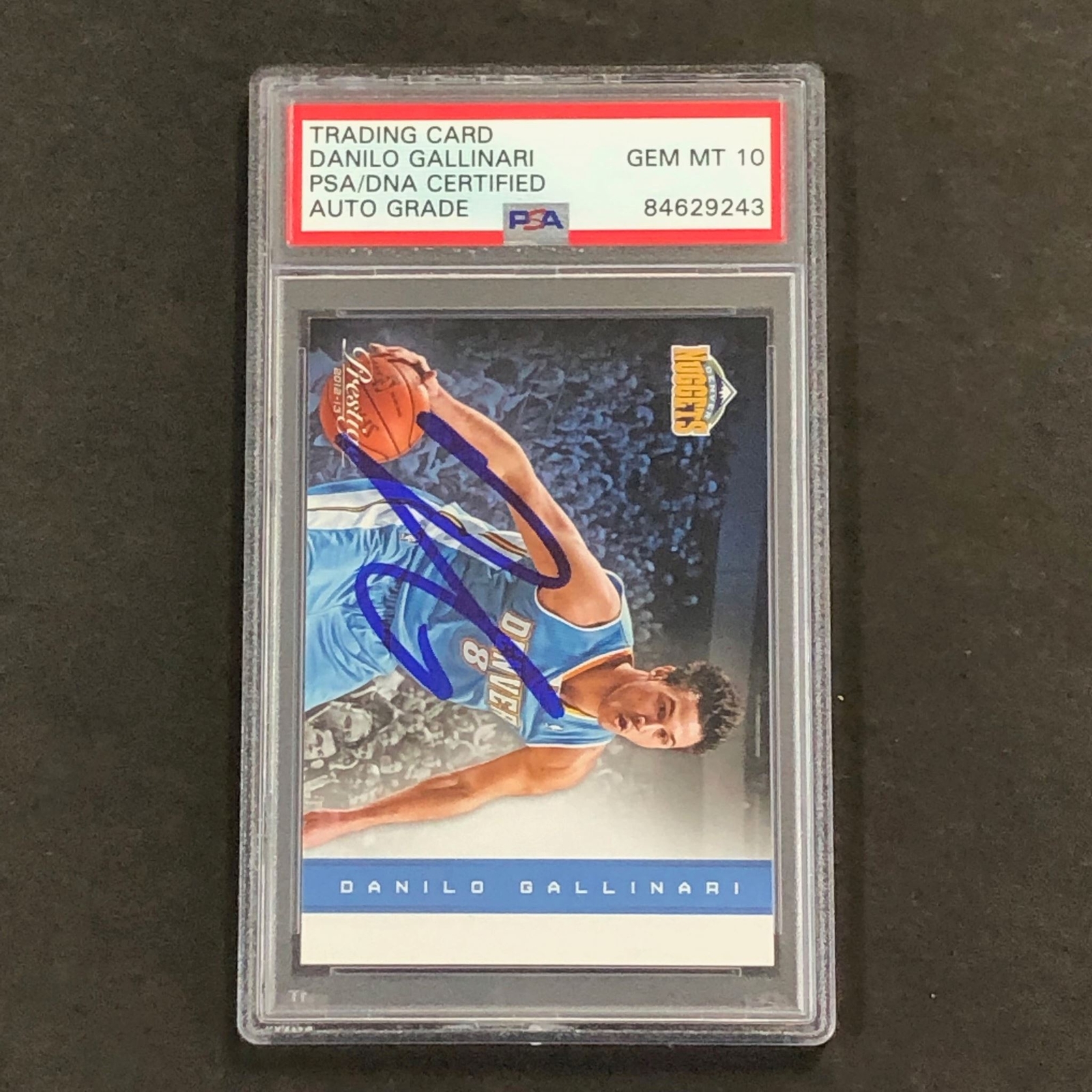2012-13 PANINI PRESTIGE #48 DANILO GALLINARI SIGNED AUTO 10 PSA SLABBED NUGGETS COLLECTIBLE MEMORABILIA