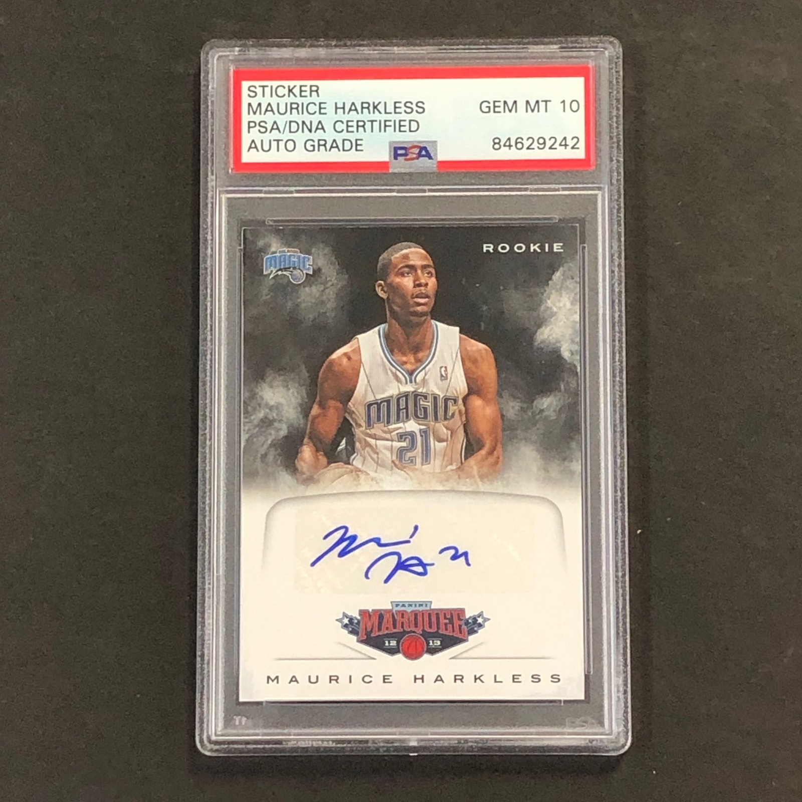 2012-13 PANINI MARQUEE #41 MAURICE MOE HARKLESS SIGNED CARD AUTO 10 PSA SLABBED COLLECTIBLE MEMORABILIA