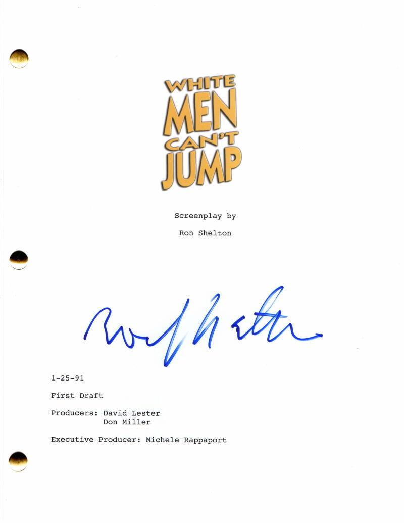RON SHELTON SIGNED AUTOGRAPH WHITE MEN CAN’T JUMP FULL MOVIE SCRIPT – VERY RARE! COLLECTIBLE MEMORABILIA