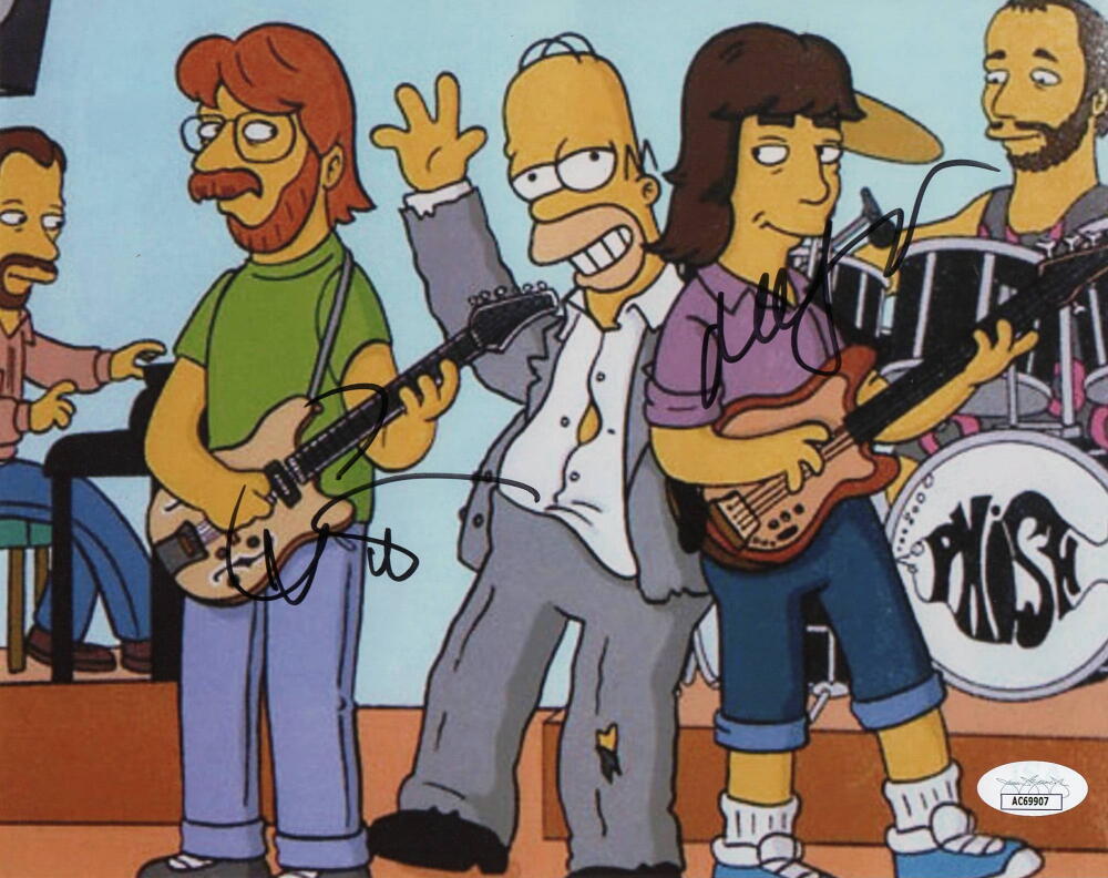 TREY ANASTASIO & MIKE GORDON SIGNED AUTOGRAPH 8X10 PHOTO PHISH THE SIMPSONS JSA COLLECTIBLE MEMORABILIA